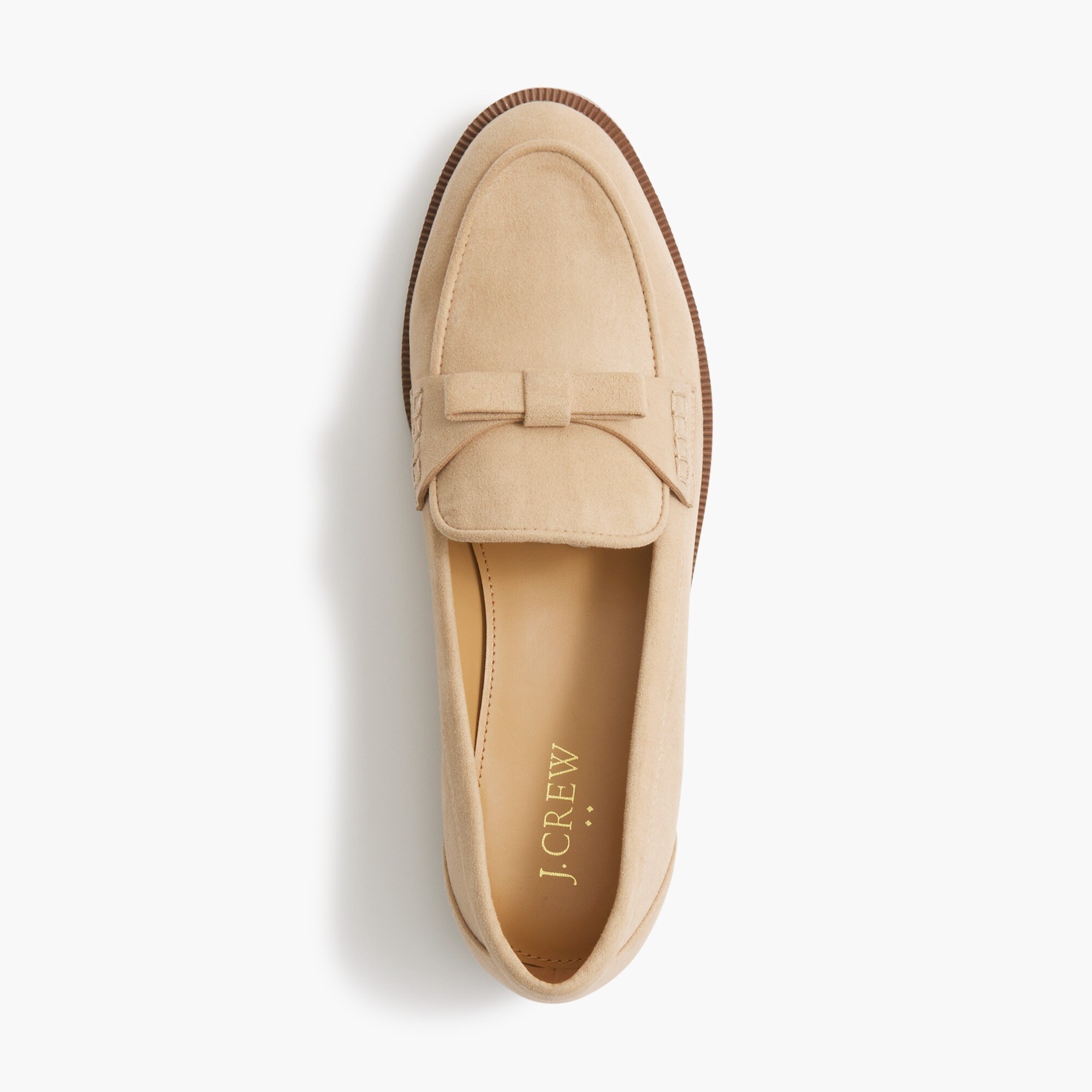 Sueded bow loafers