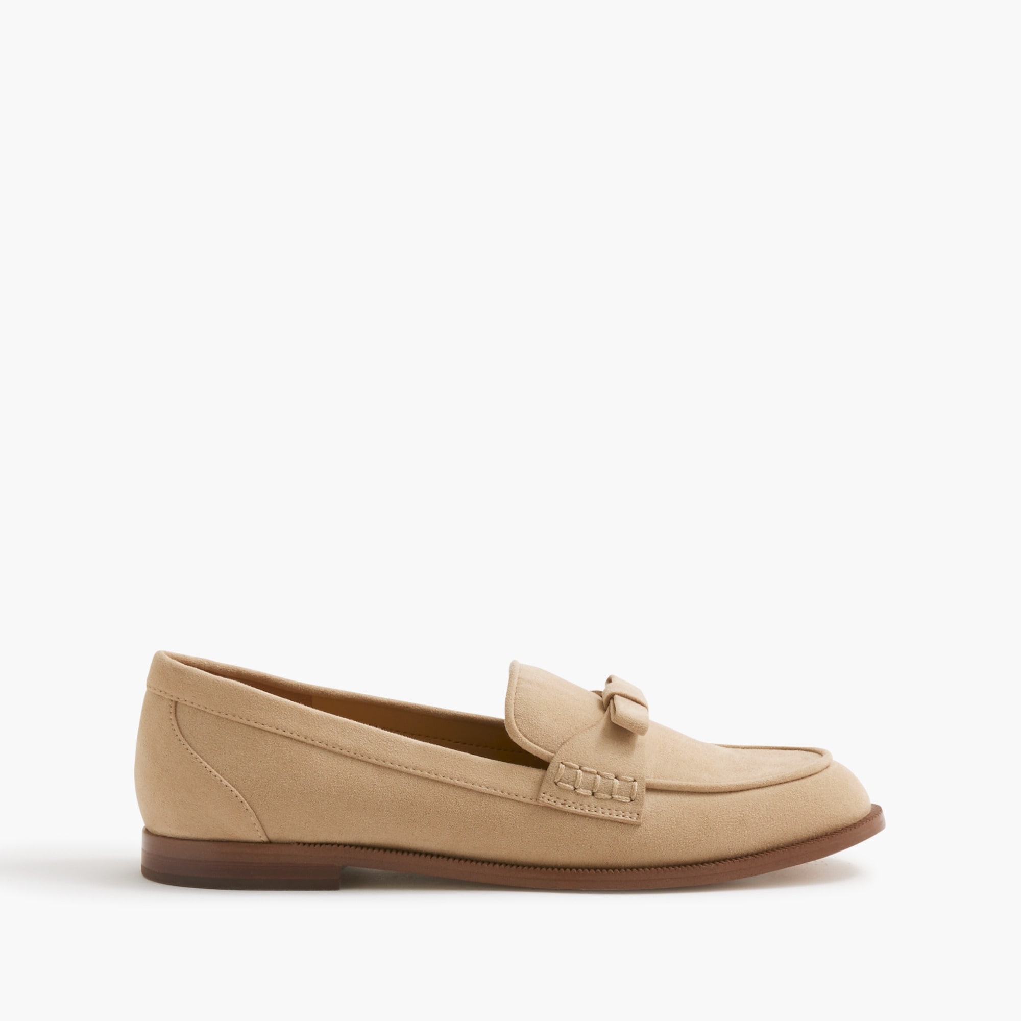 Sueded bow loafers