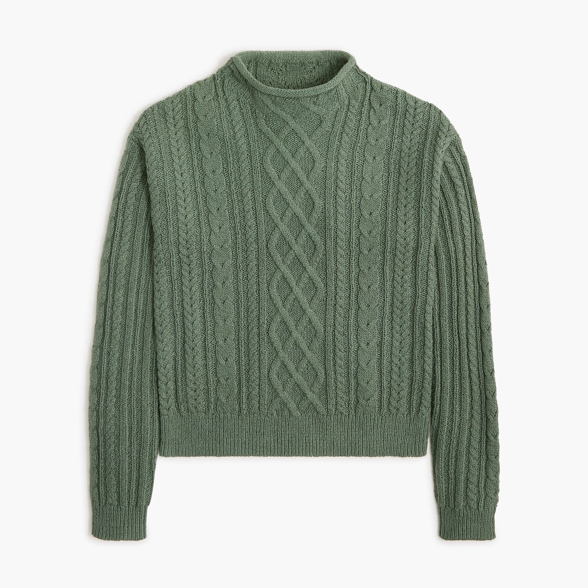  Mockneck cable-knit sweater
