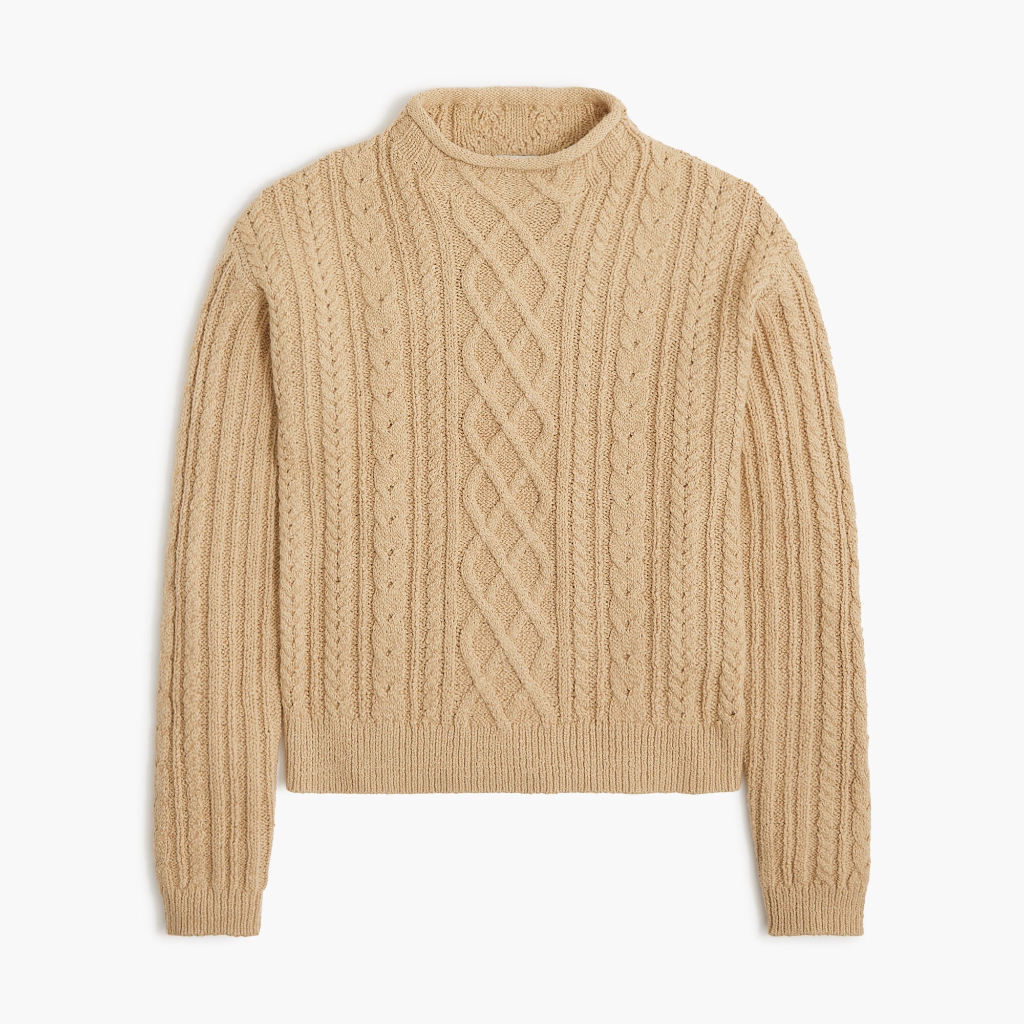 Mockneck cable-knit sweater