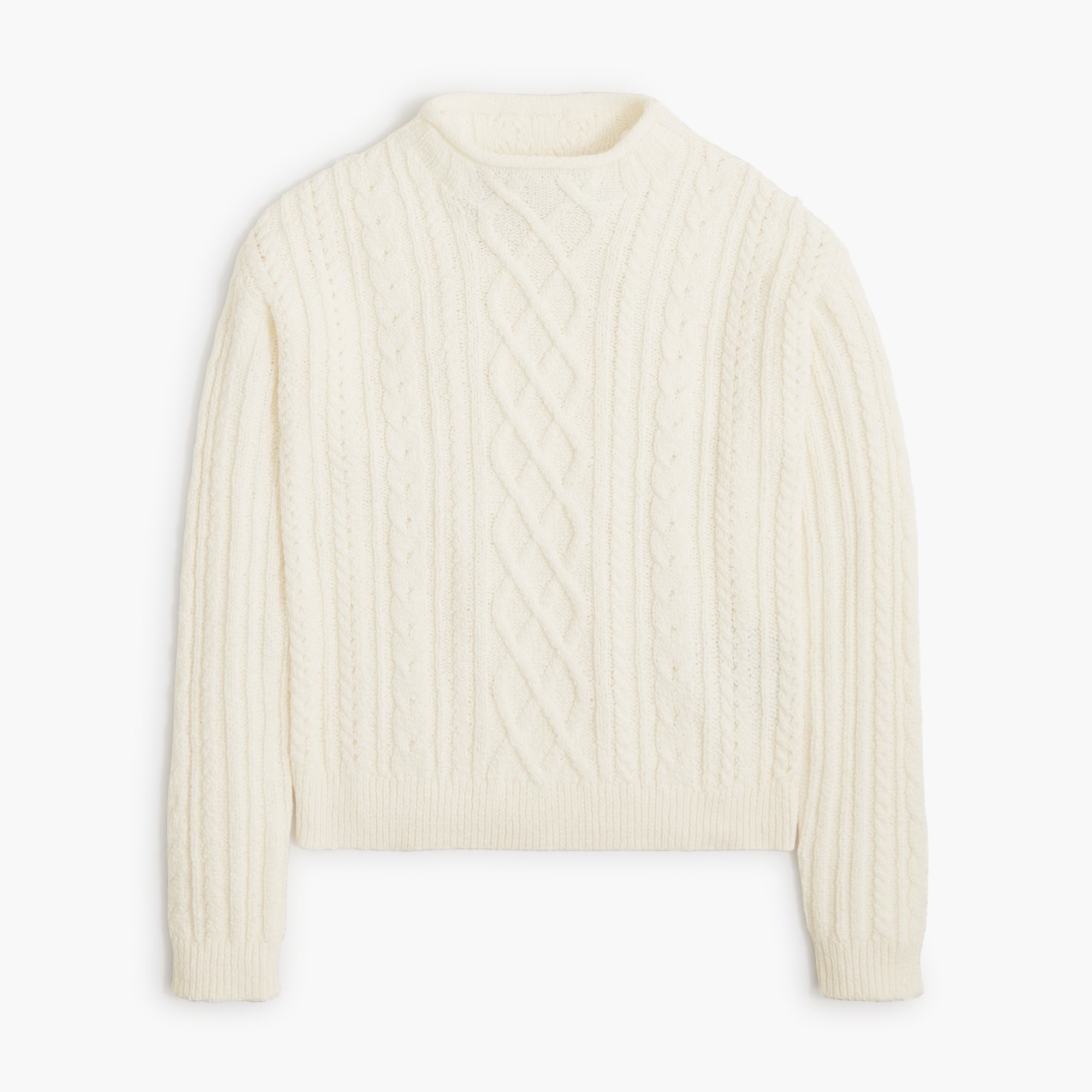 Mockneck cable-knit sweater