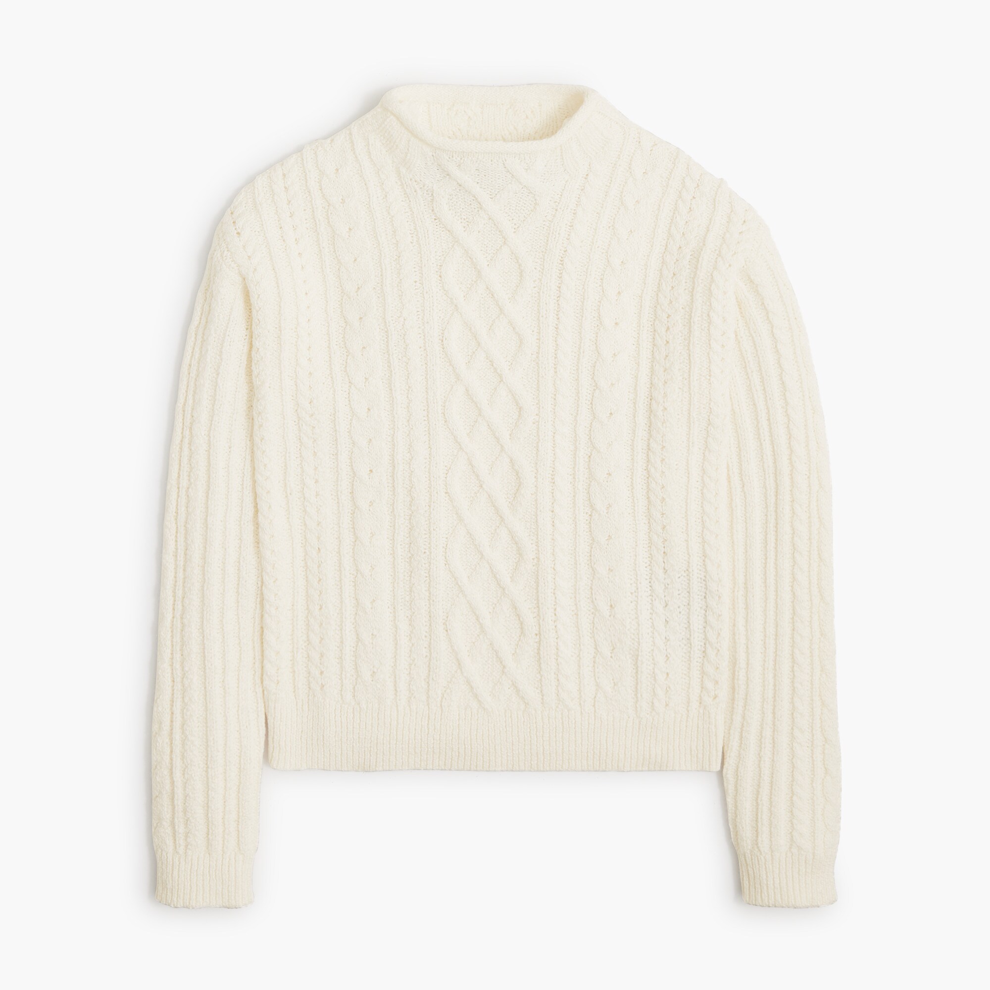 mockneck cable-knit sweater for women