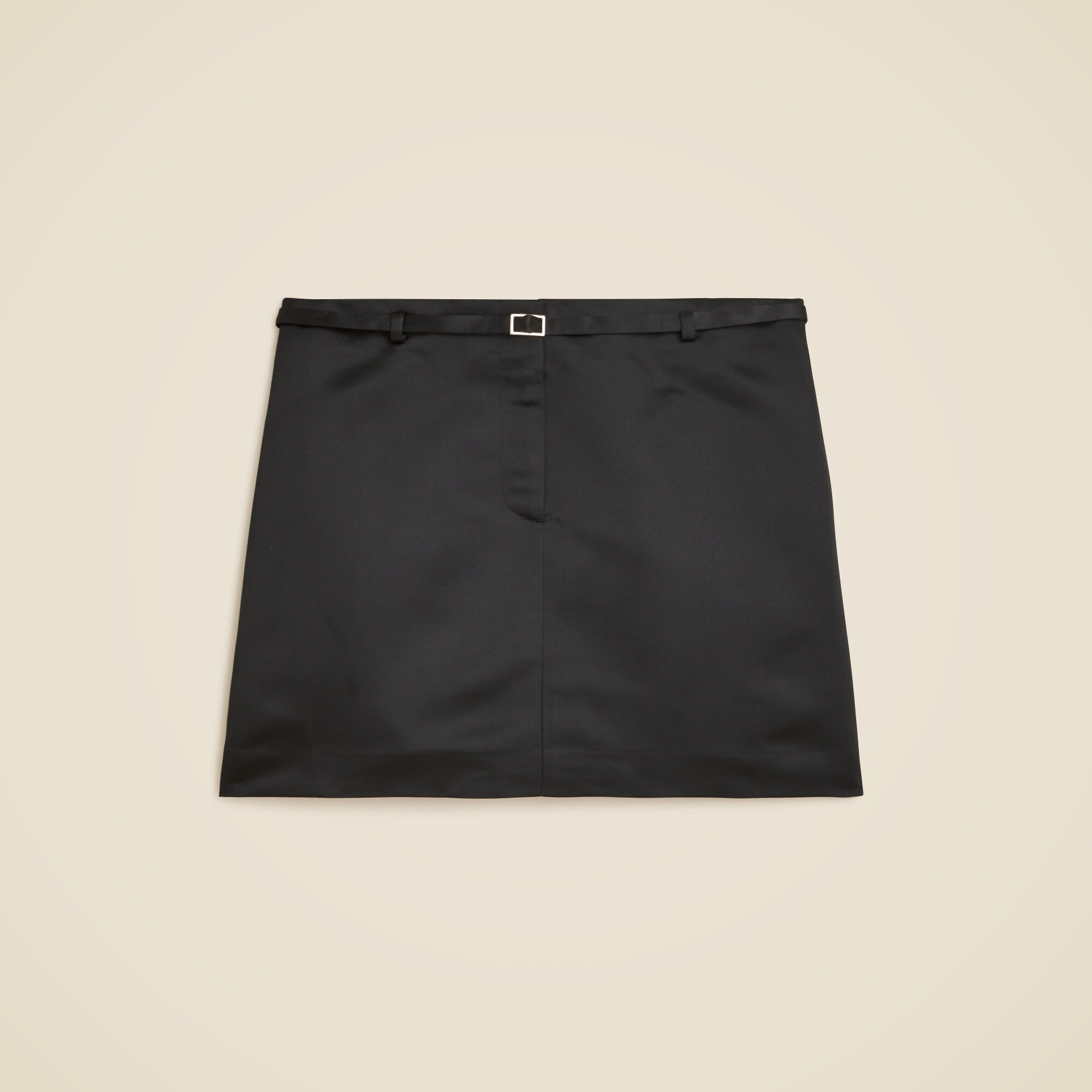 Belted mini skirt in duchesse satin