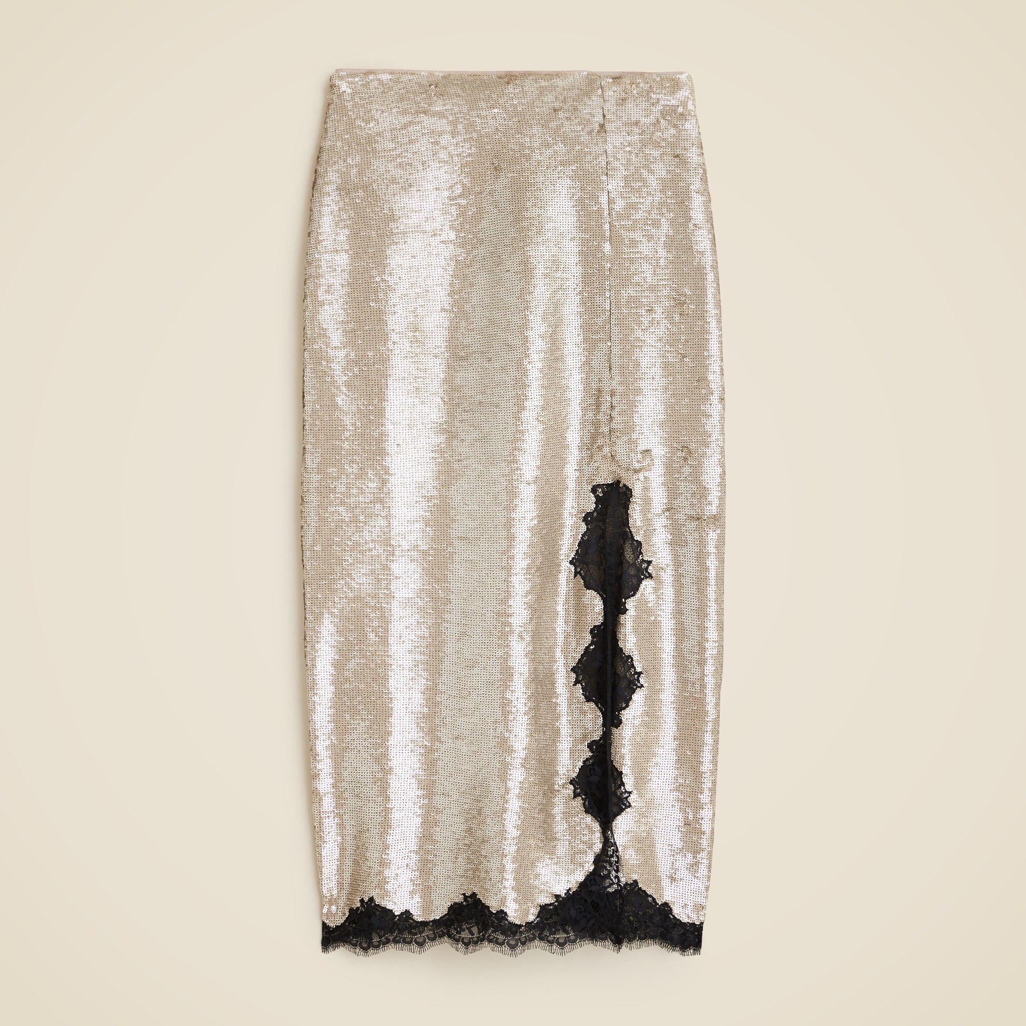 Gwyneth lace-trim slip skirt with sequins