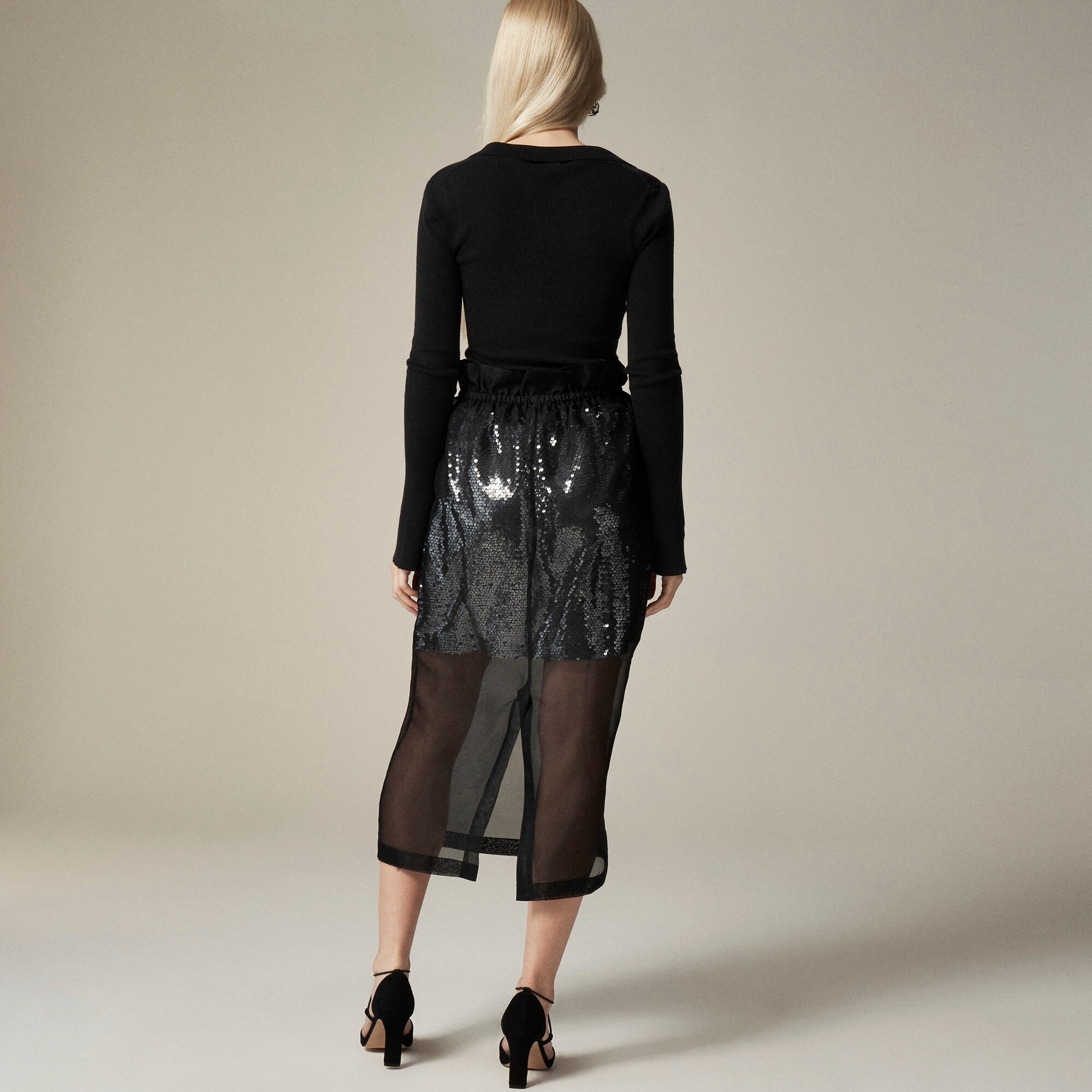 Collection layered silk organza sequin skirt - image 4