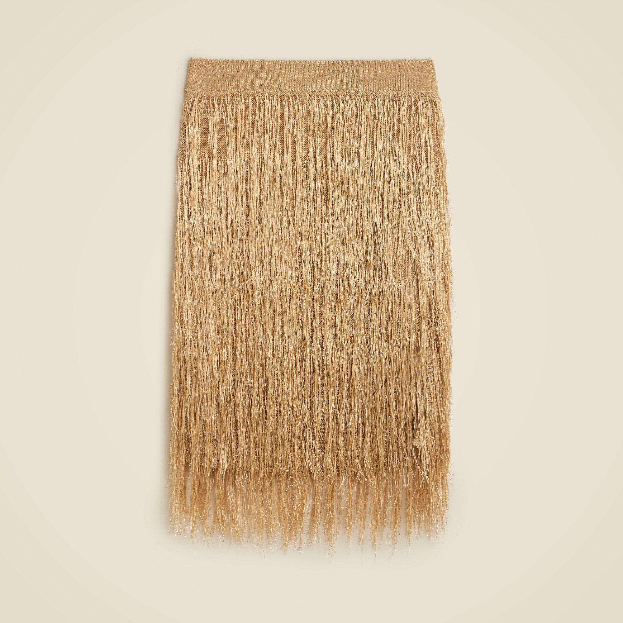 Collection metallic fringe skirt
