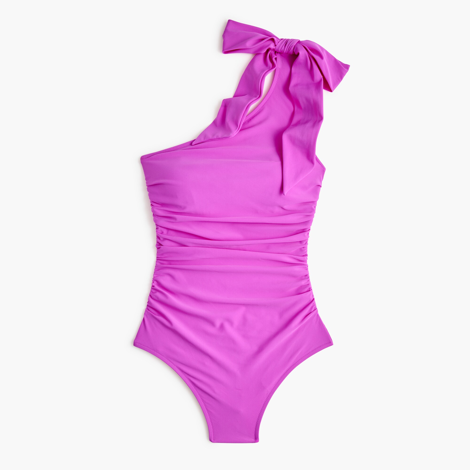 One-shoulder bow one-piece swimsuit