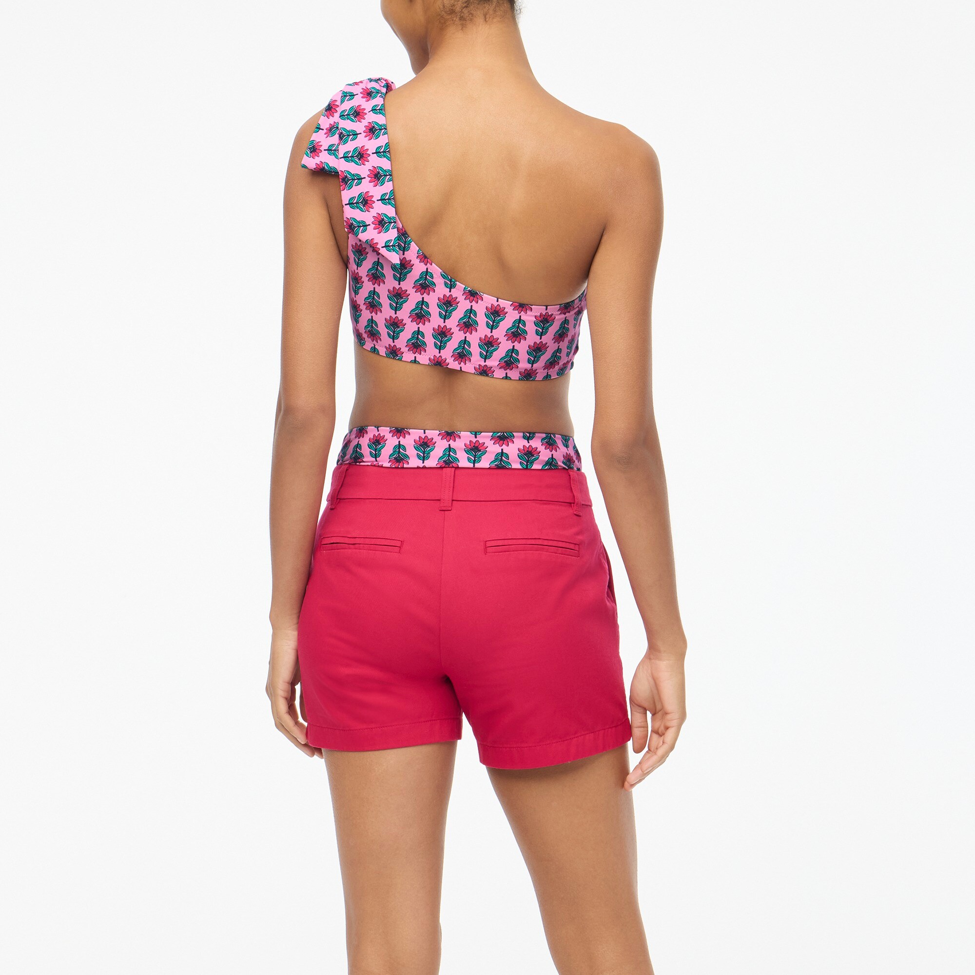 One-shoulder bow bikini top