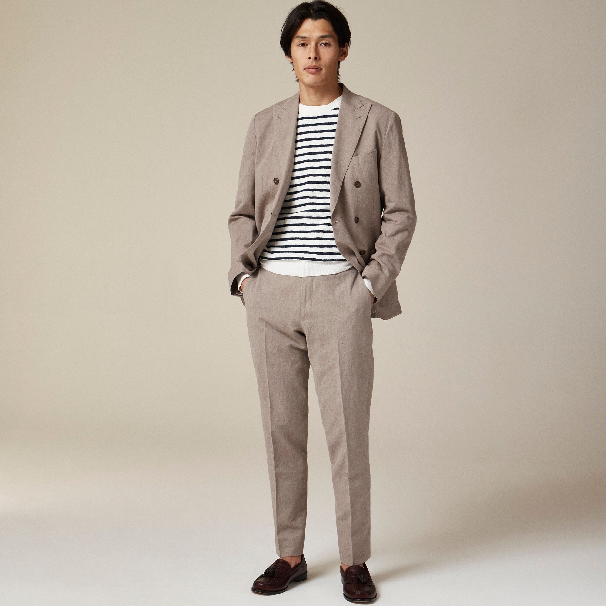 Ludlow Slim-fit suit pant in Irish cotton-linen blend