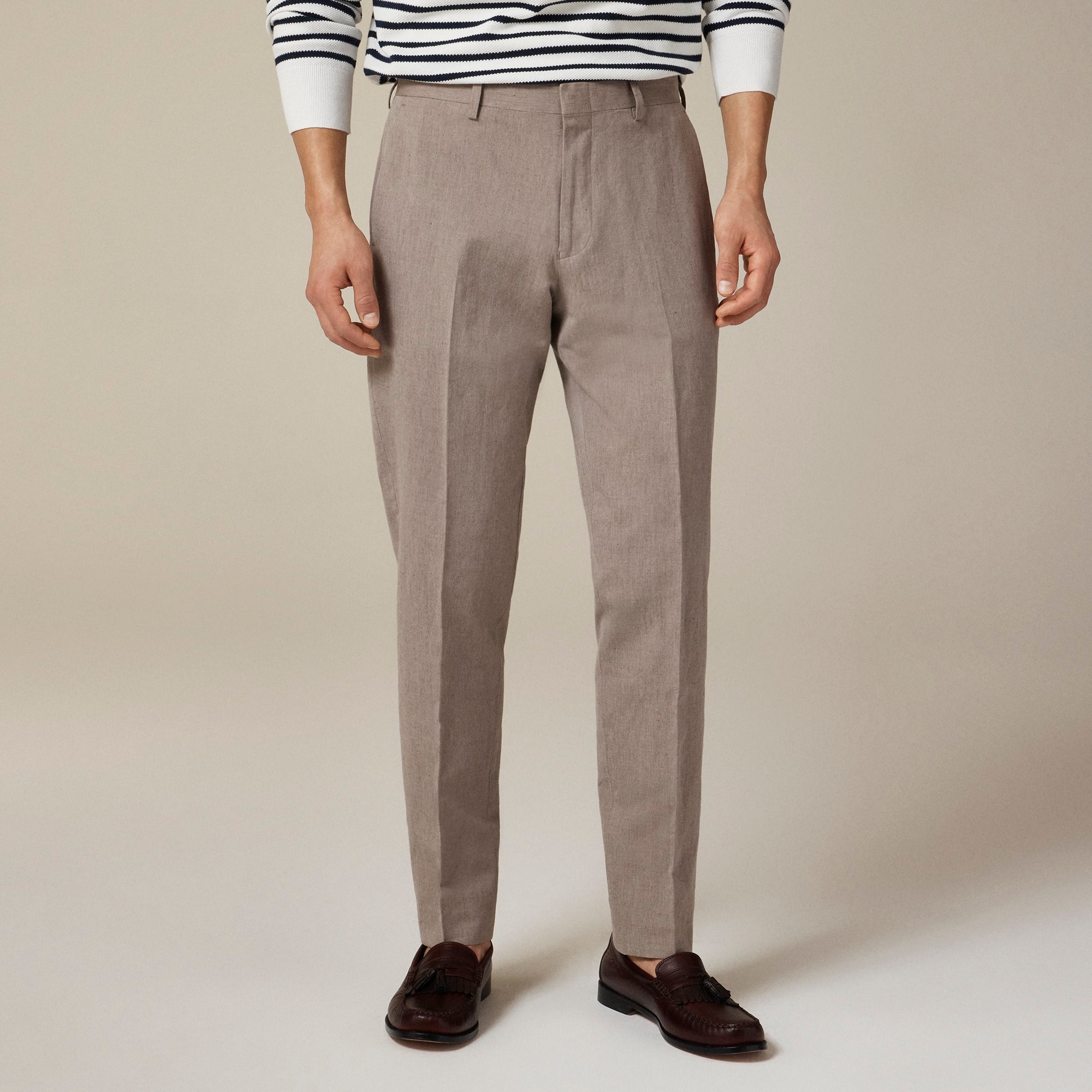 mens Ludlow Slim-fit suit pant in Irish cotton-linen blend