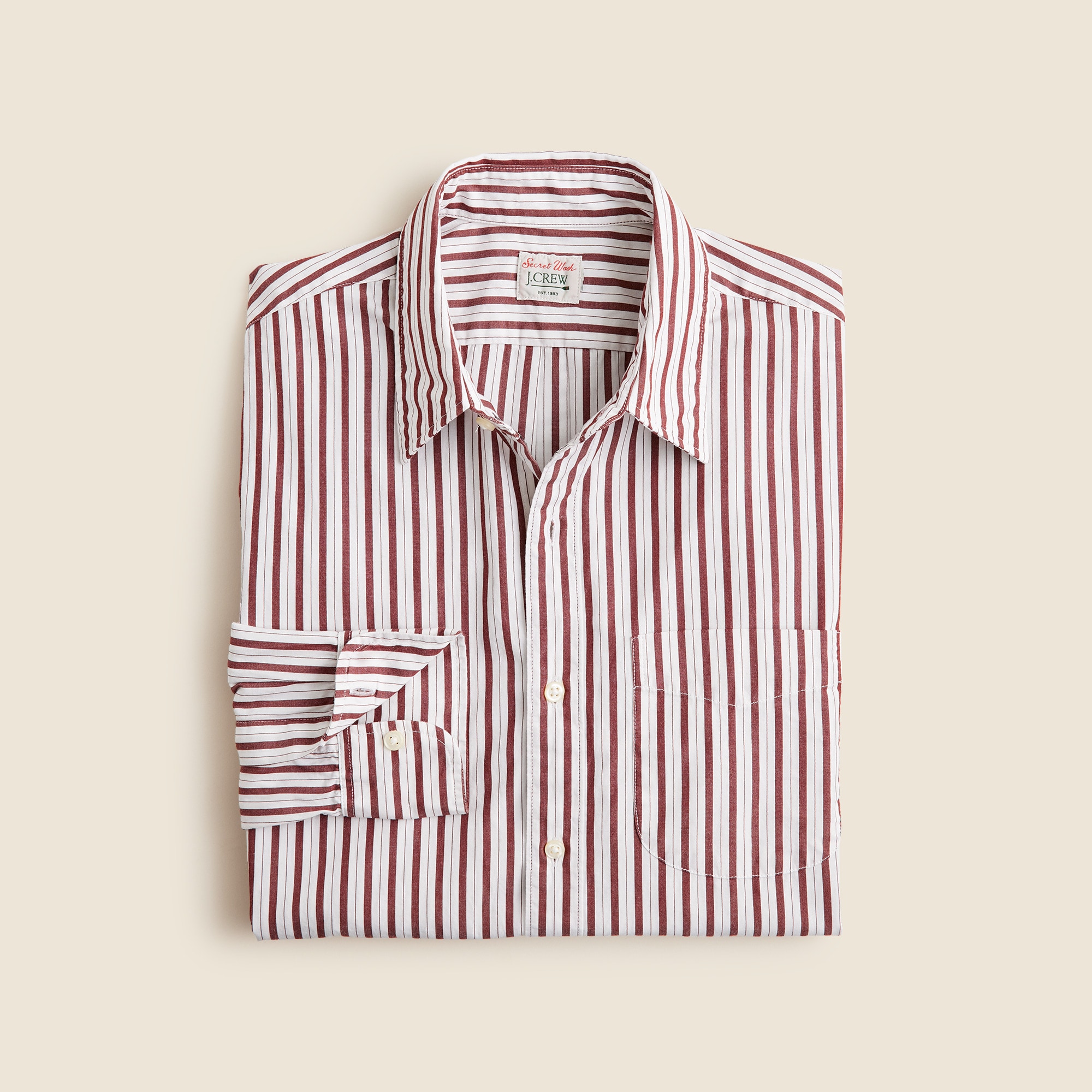 Secret Wash cotton poplin shirt with point collar