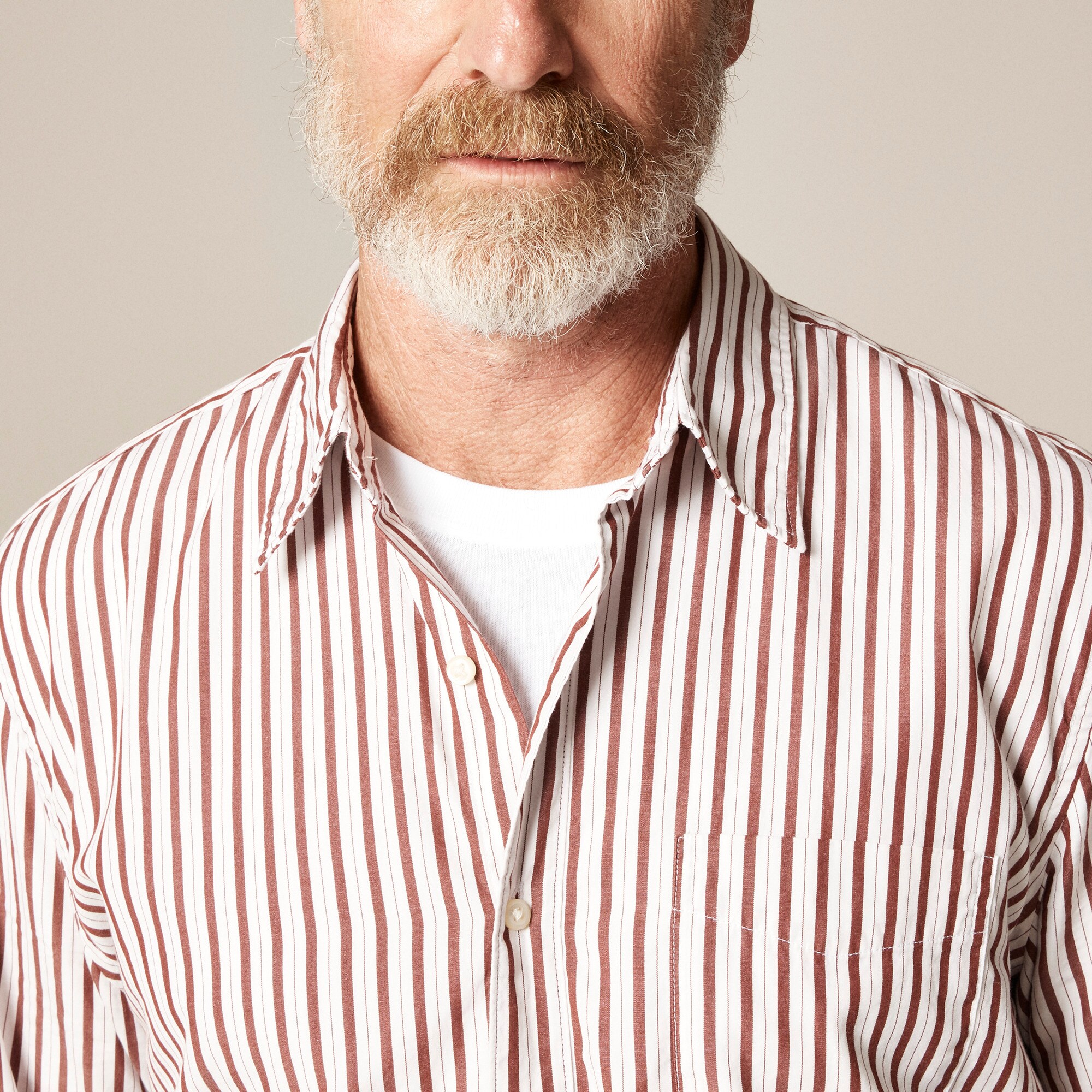 Secret Wash cotton poplin shirt with point collar