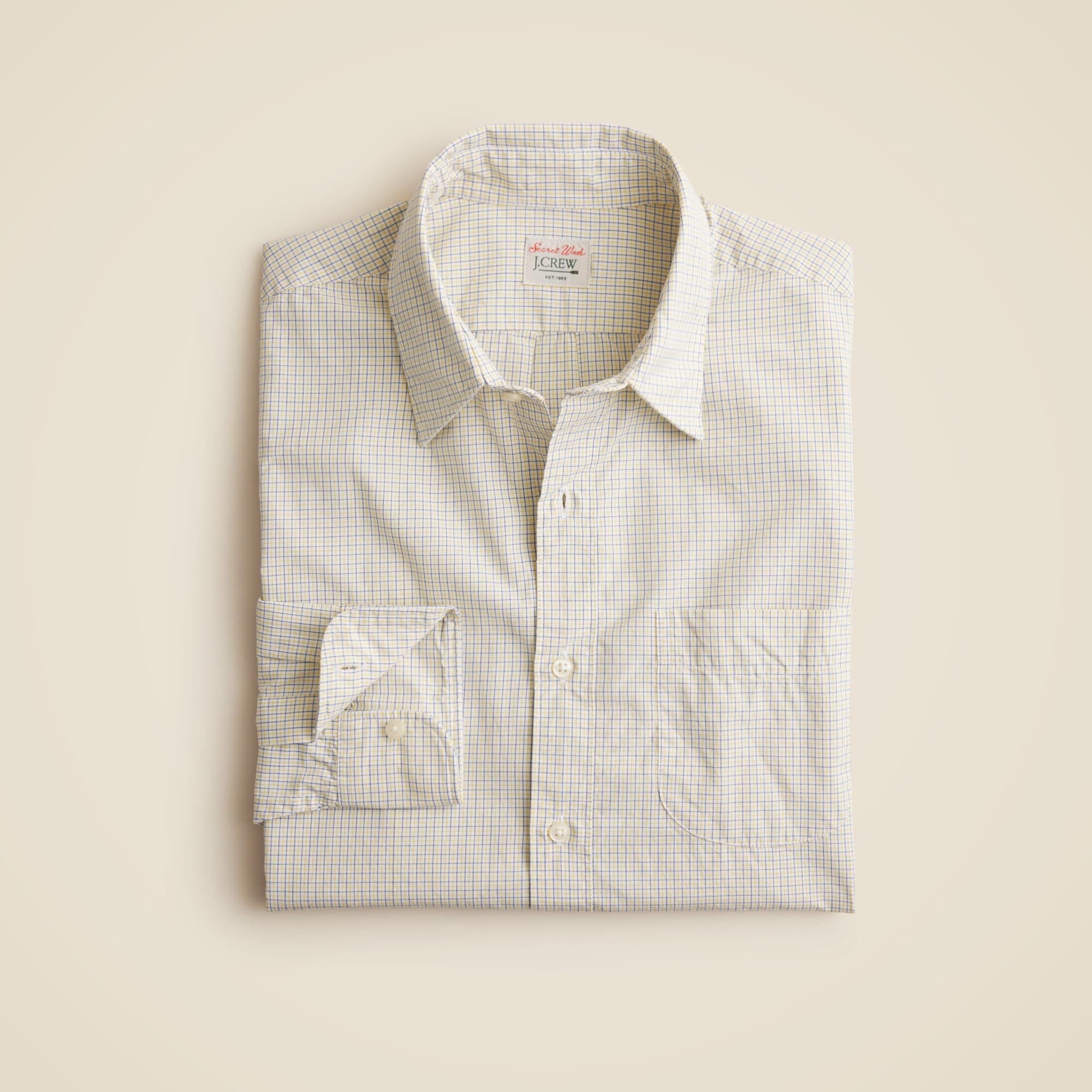 mens Secret Wash cotton poplin shirt with point collar
