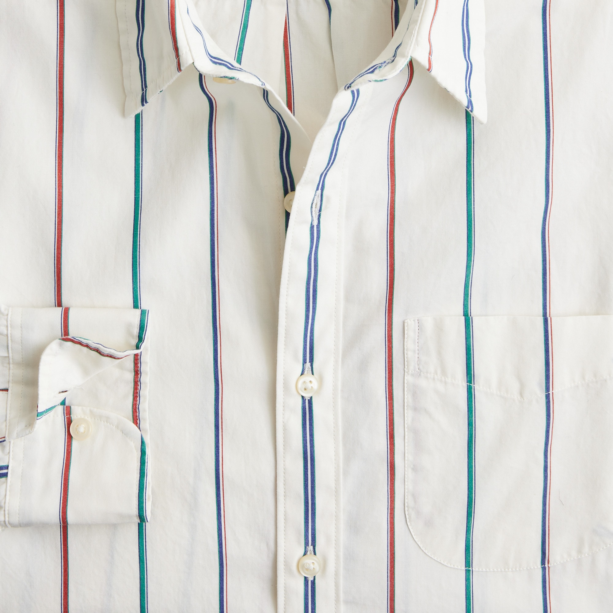 Secret Wash cotton poplin shirt with point collar