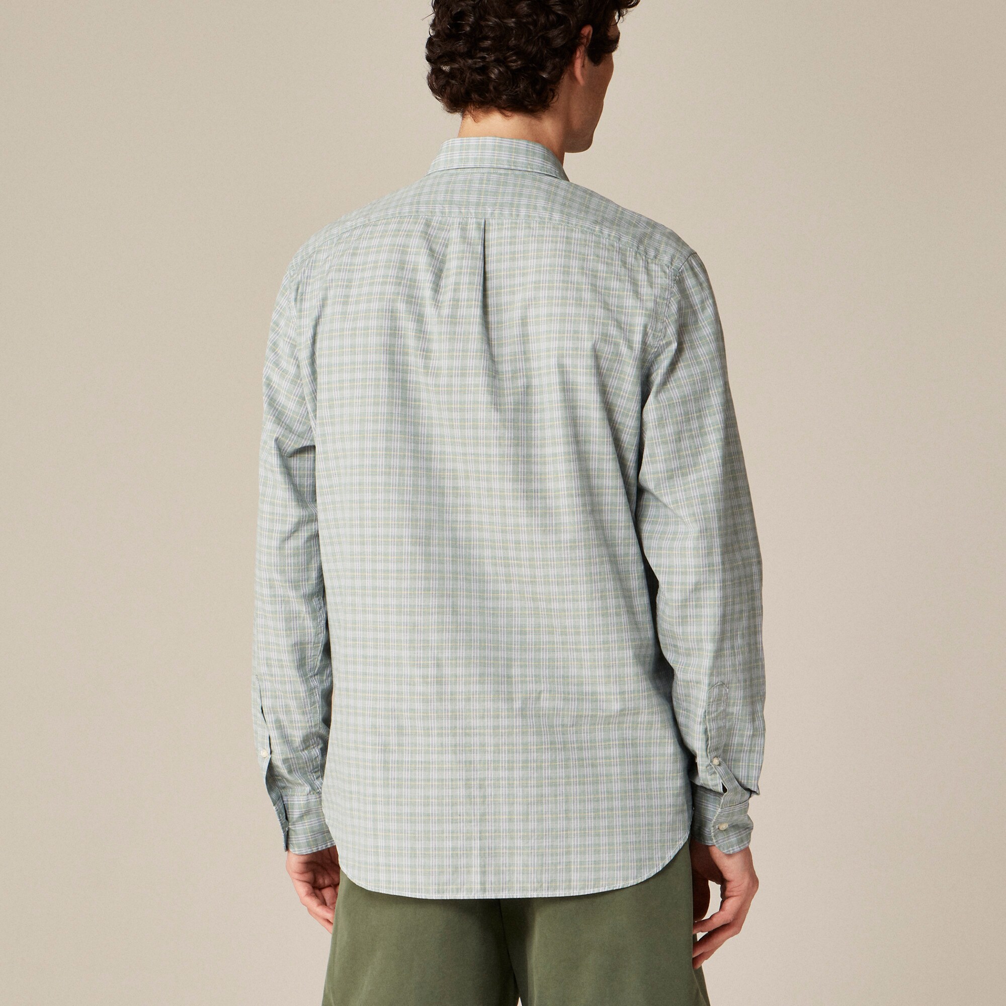 Secret Wash cotton poplin shirt with point collar