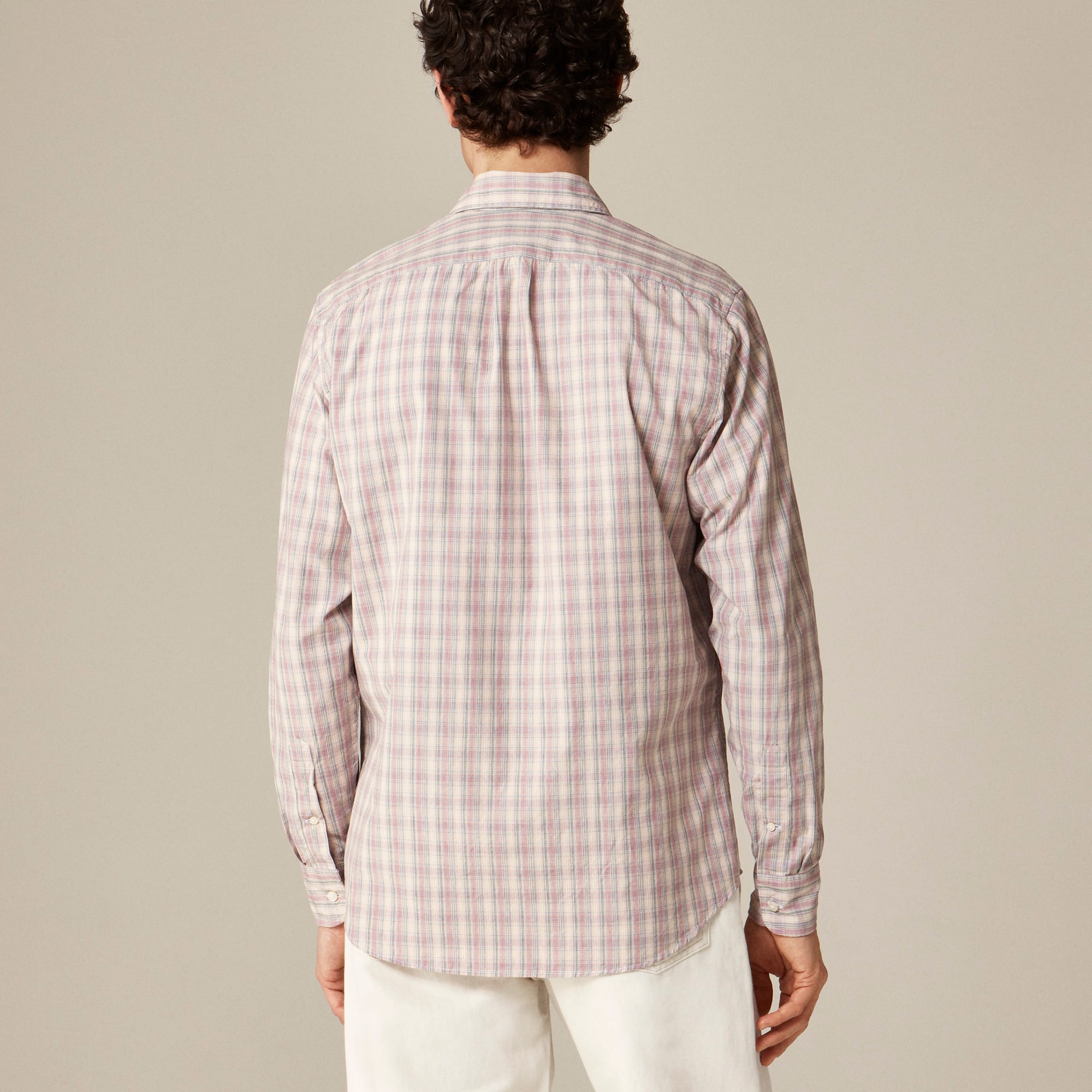 Secret Wash cotton poplin shirt with point collar