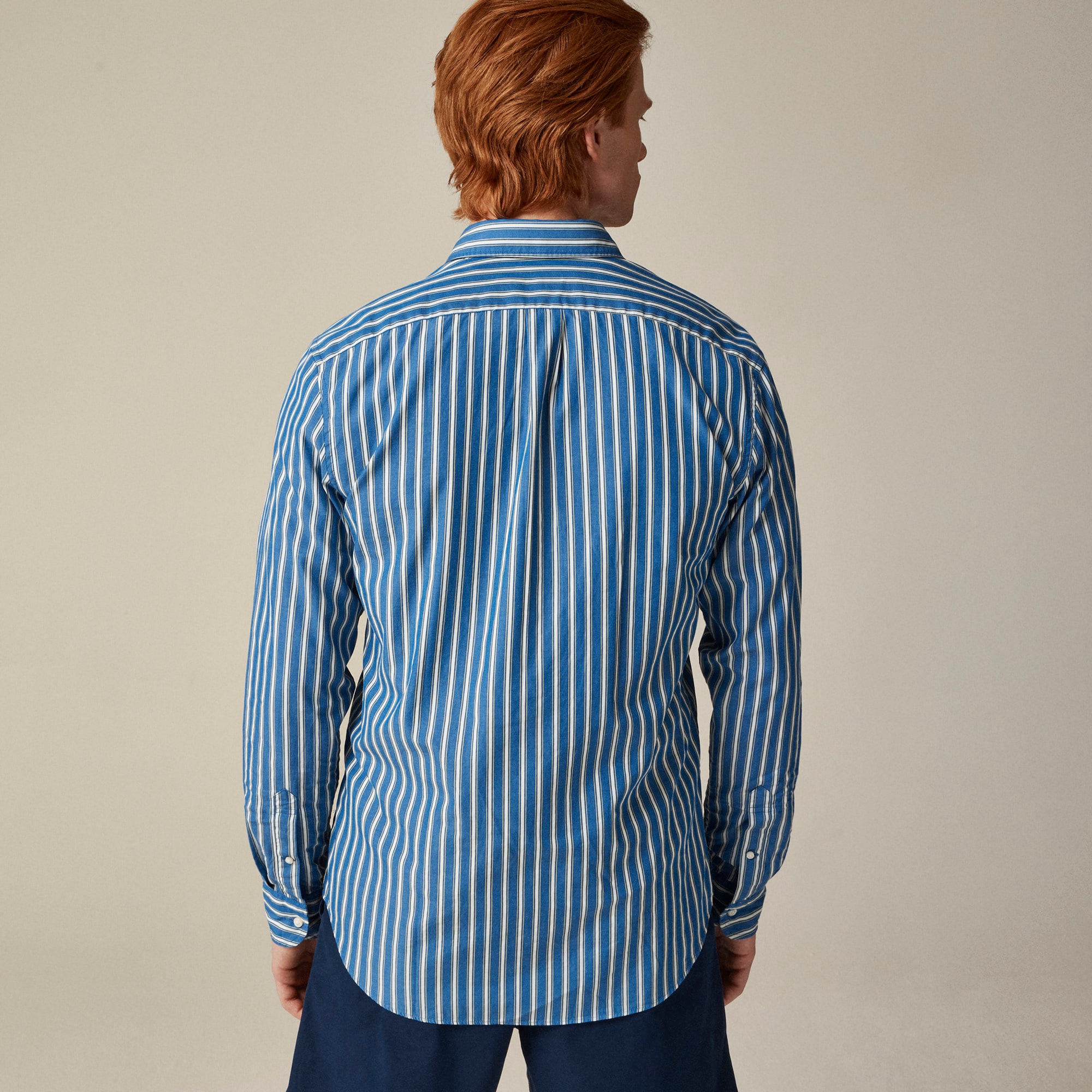 Secret Wash cotton poplin shirt with point collar