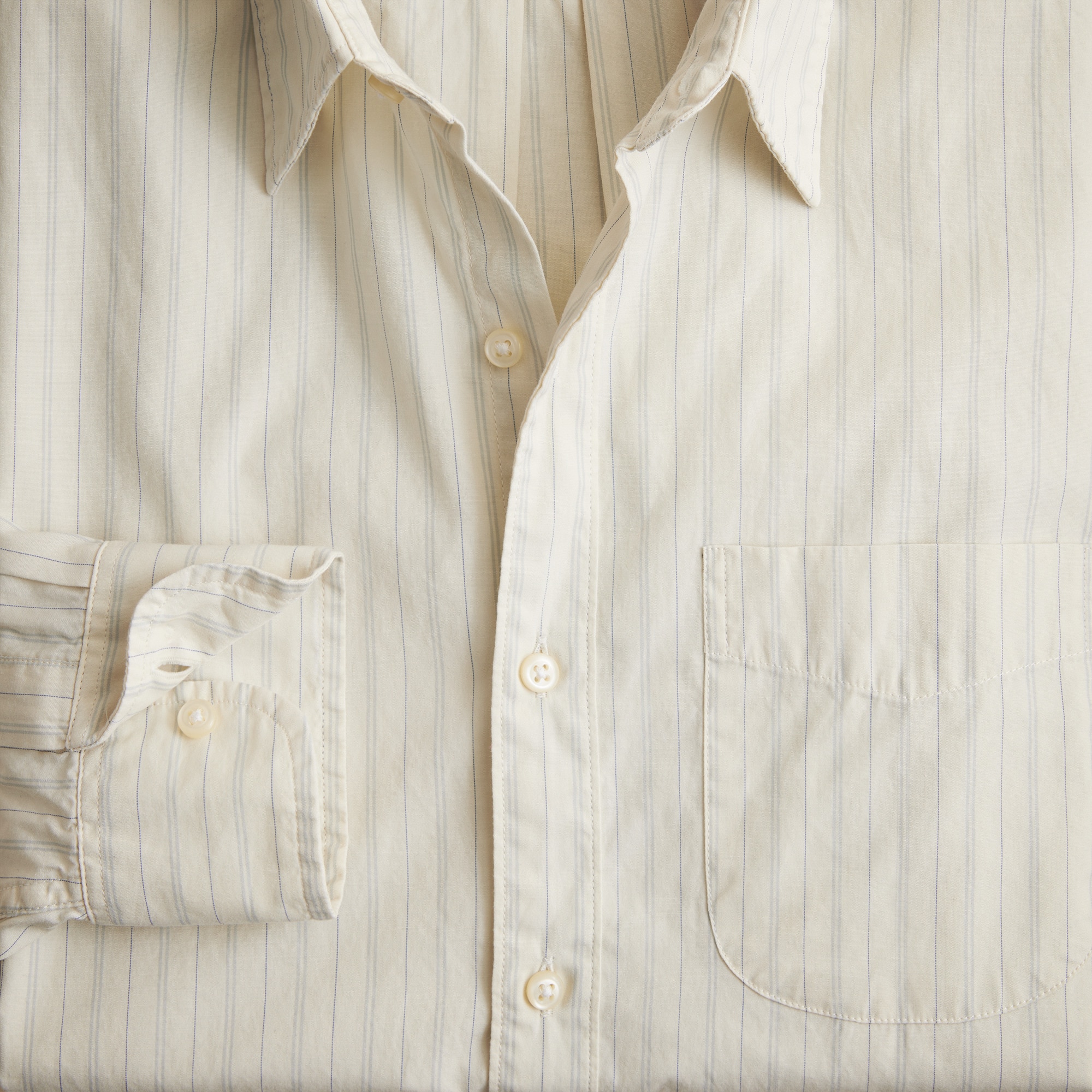 Secret Wash cotton poplin shirt with point collar