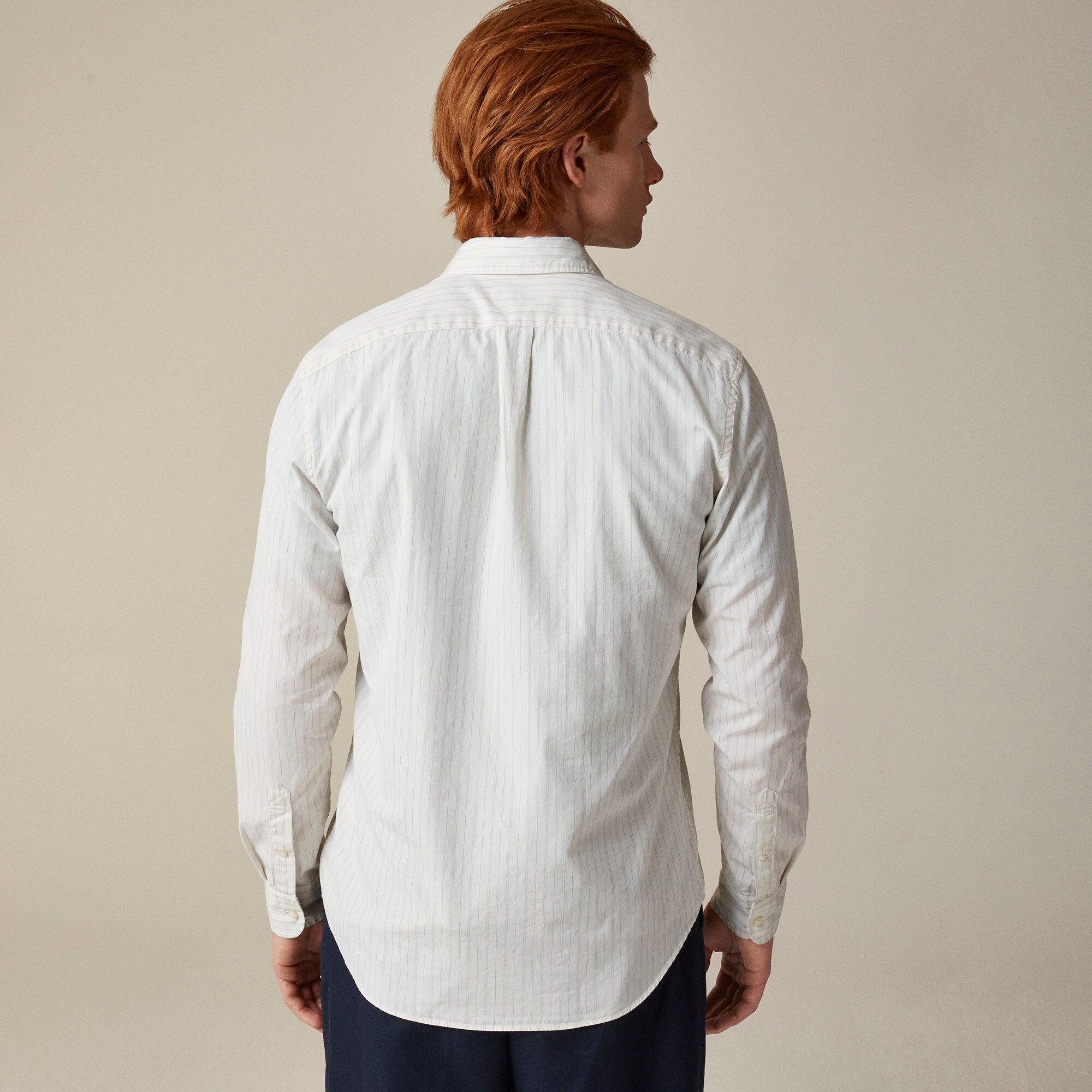 Secret Wash cotton poplin shirt with point collar