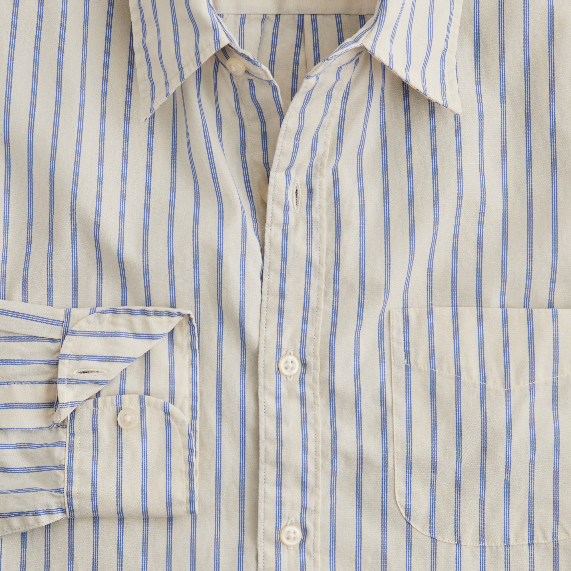 Secret Wash cotton poplin shirt with point collar