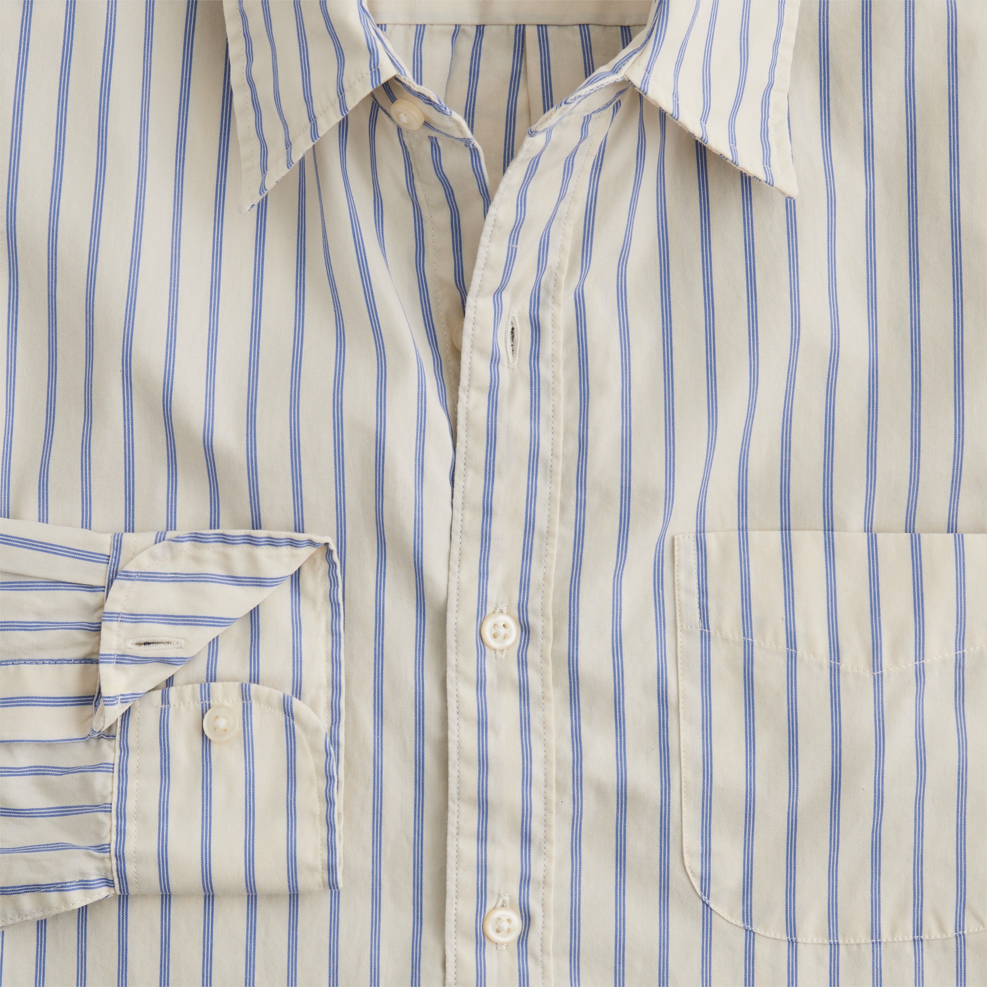 Slim Untucked Secret Wash cotton poplin shirt with point collar