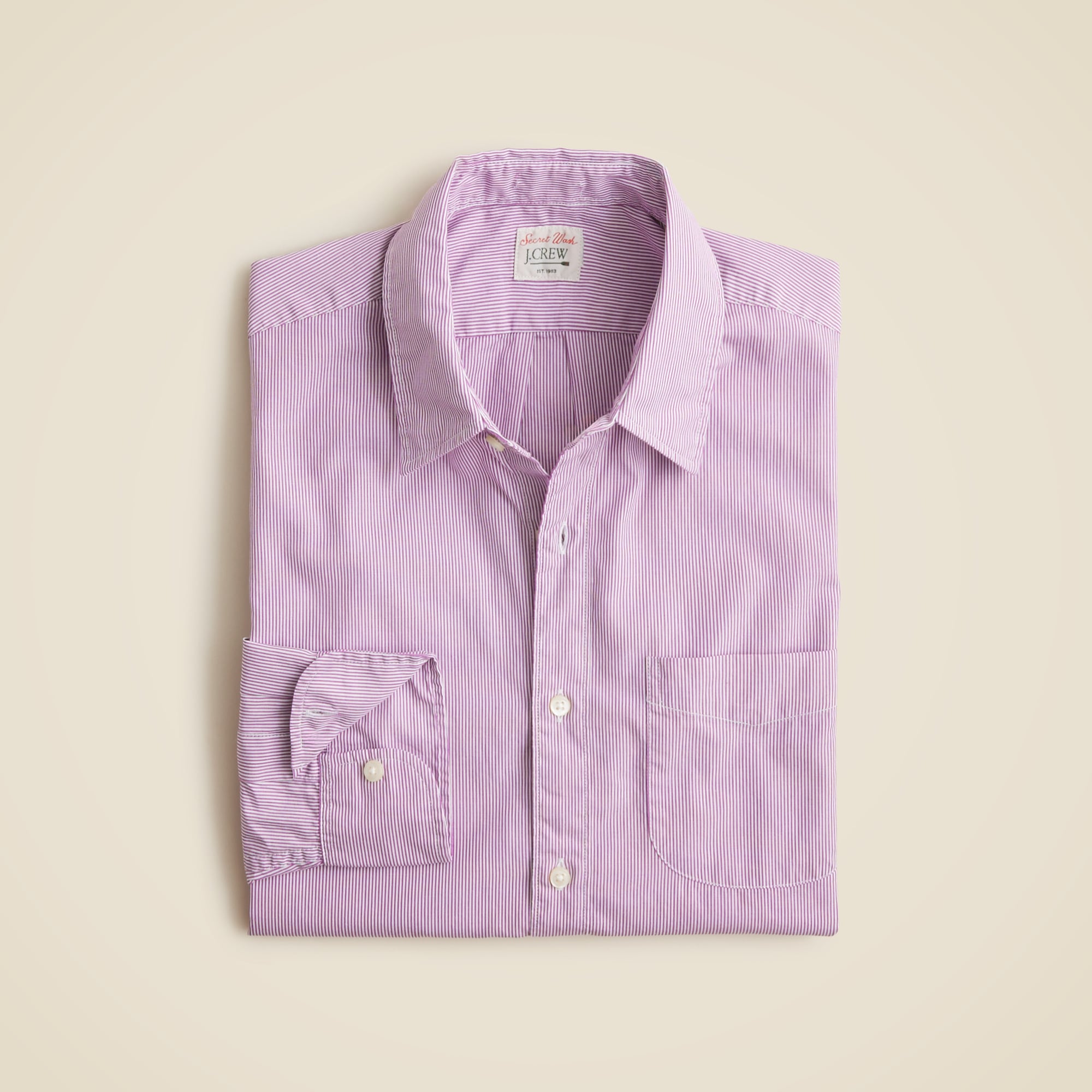 mens Secret Wash cotton poplin shirt with point collar