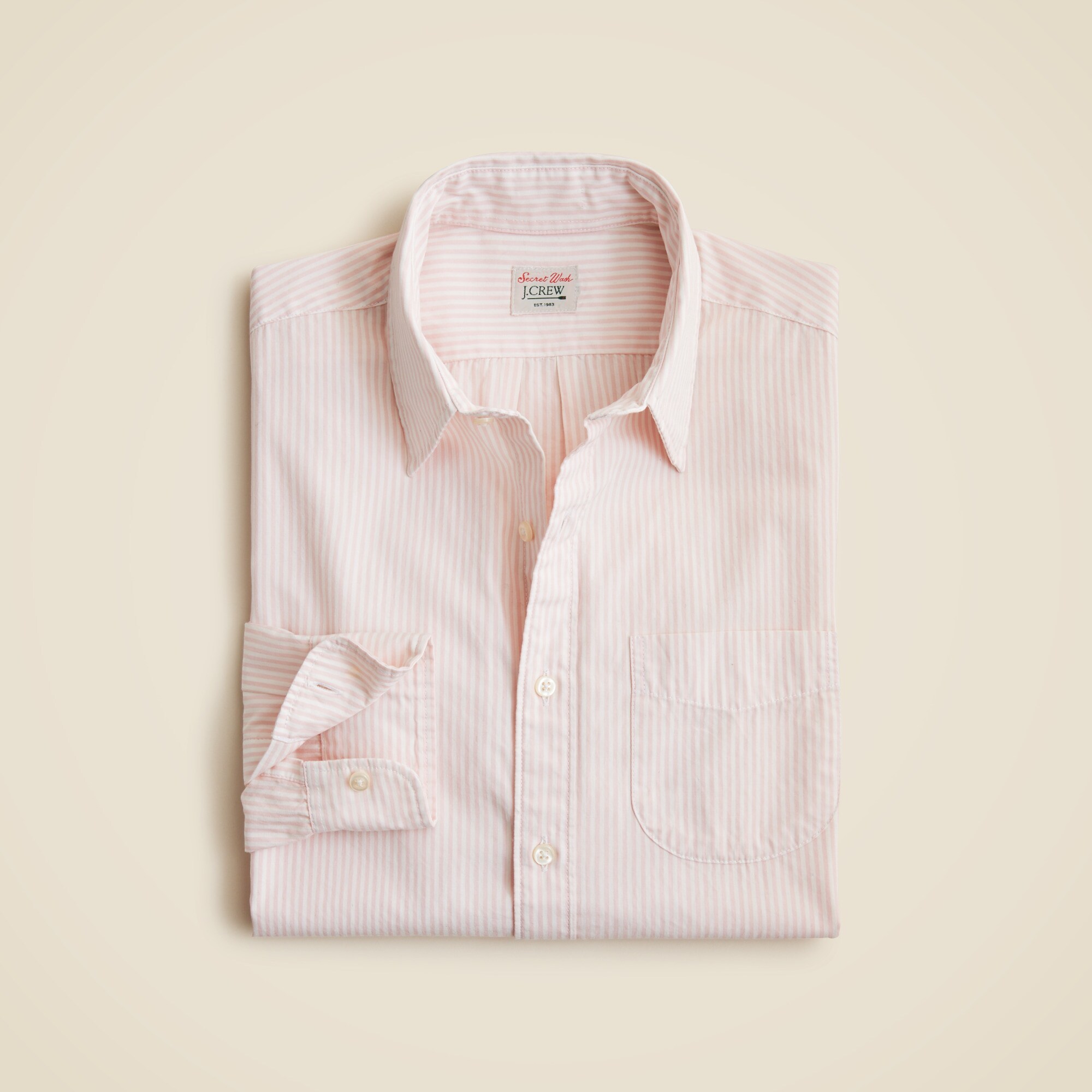 Secret Wash cotton poplin shirt with point collar