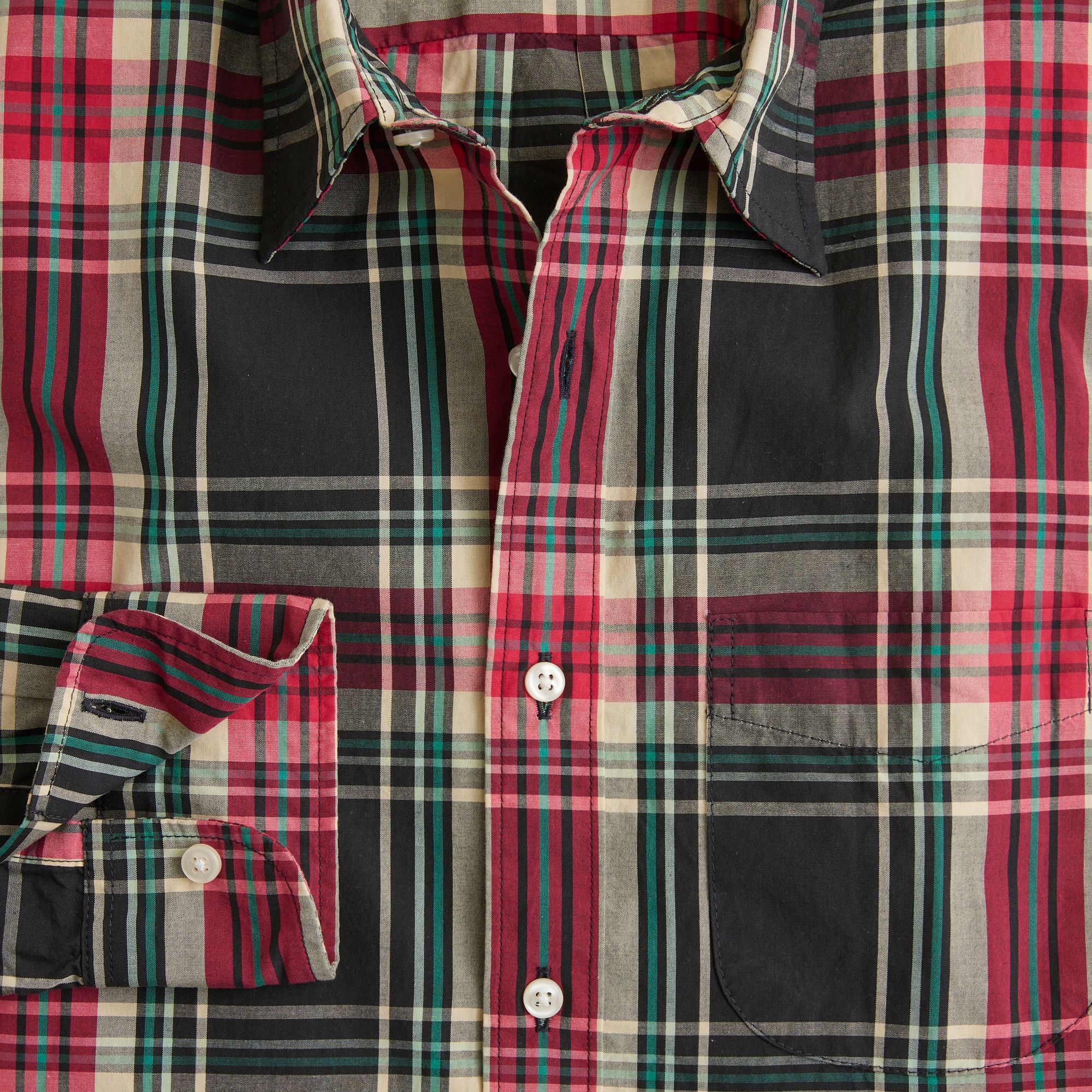 Secret Wash cotton poplin shirt with point collar