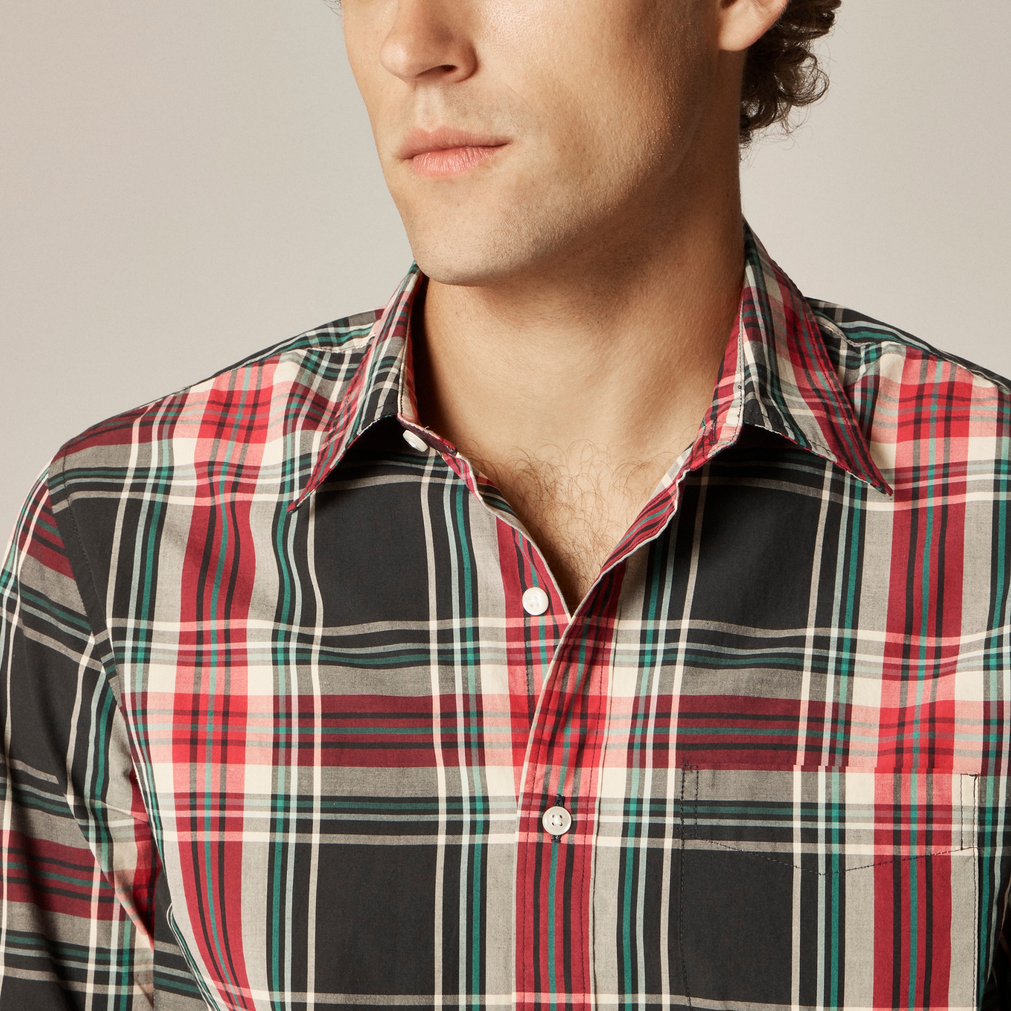 Secret Wash cotton poplin shirt with point collar