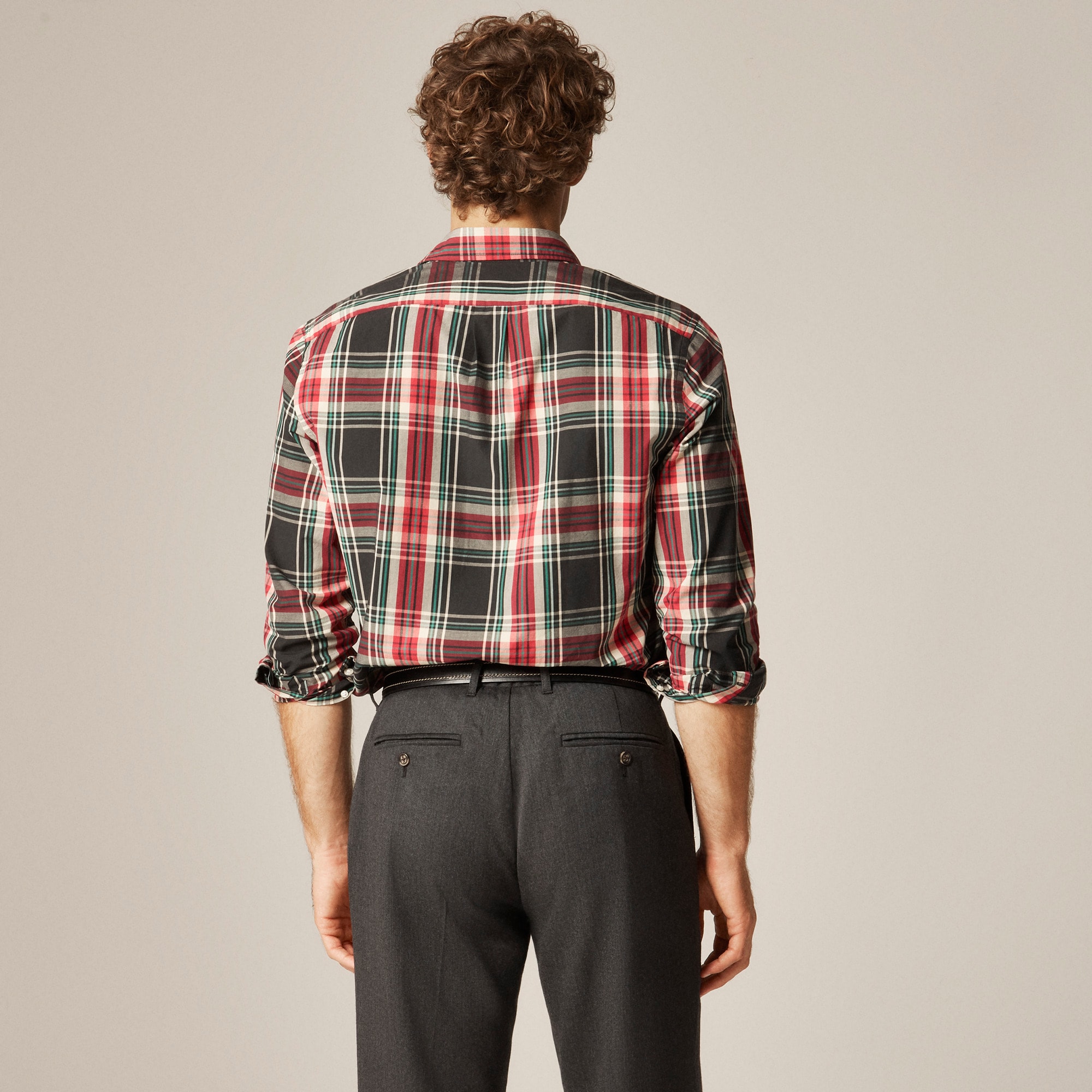 Secret Wash cotton poplin shirt with point collar