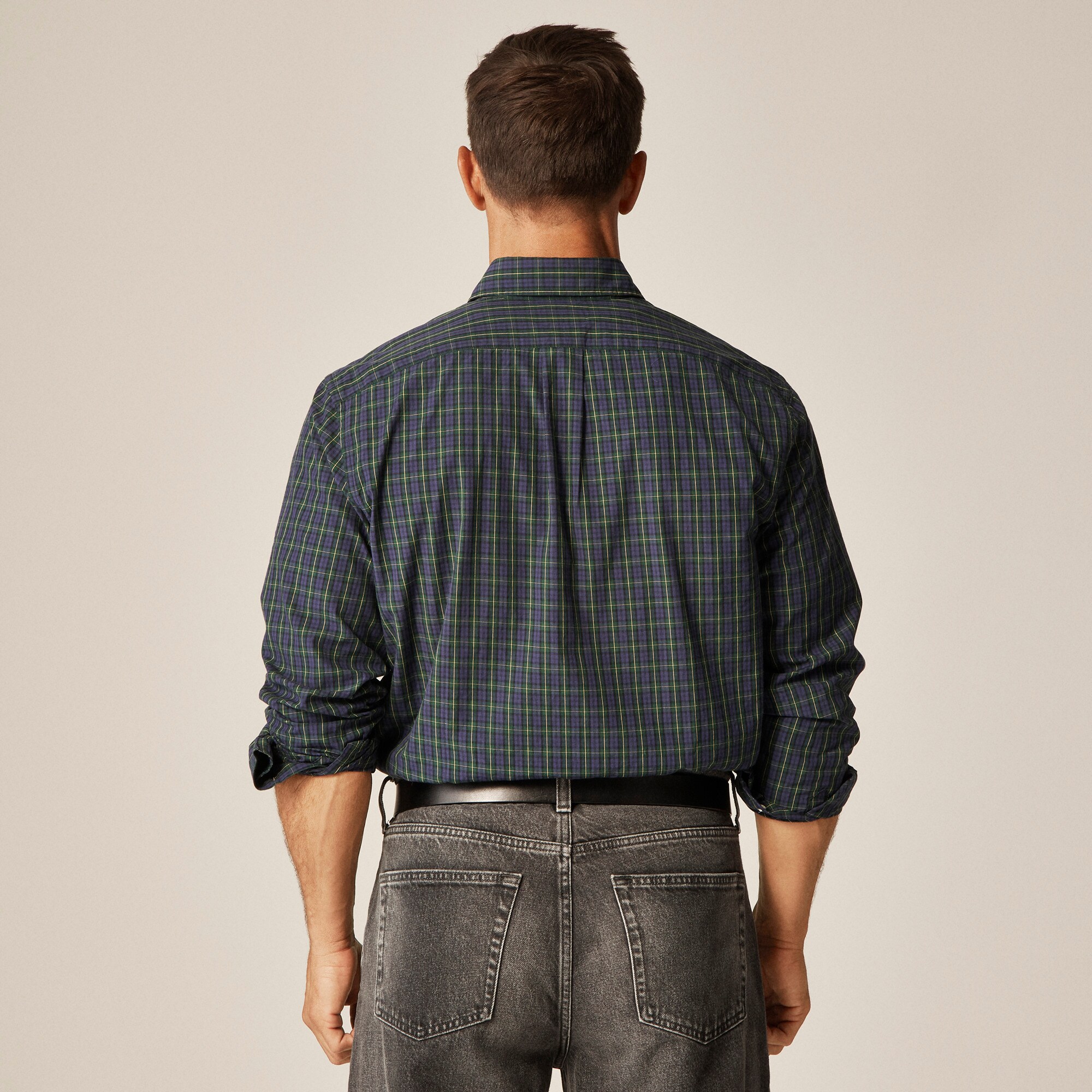 Secret Wash cotton poplin shirt with point collar