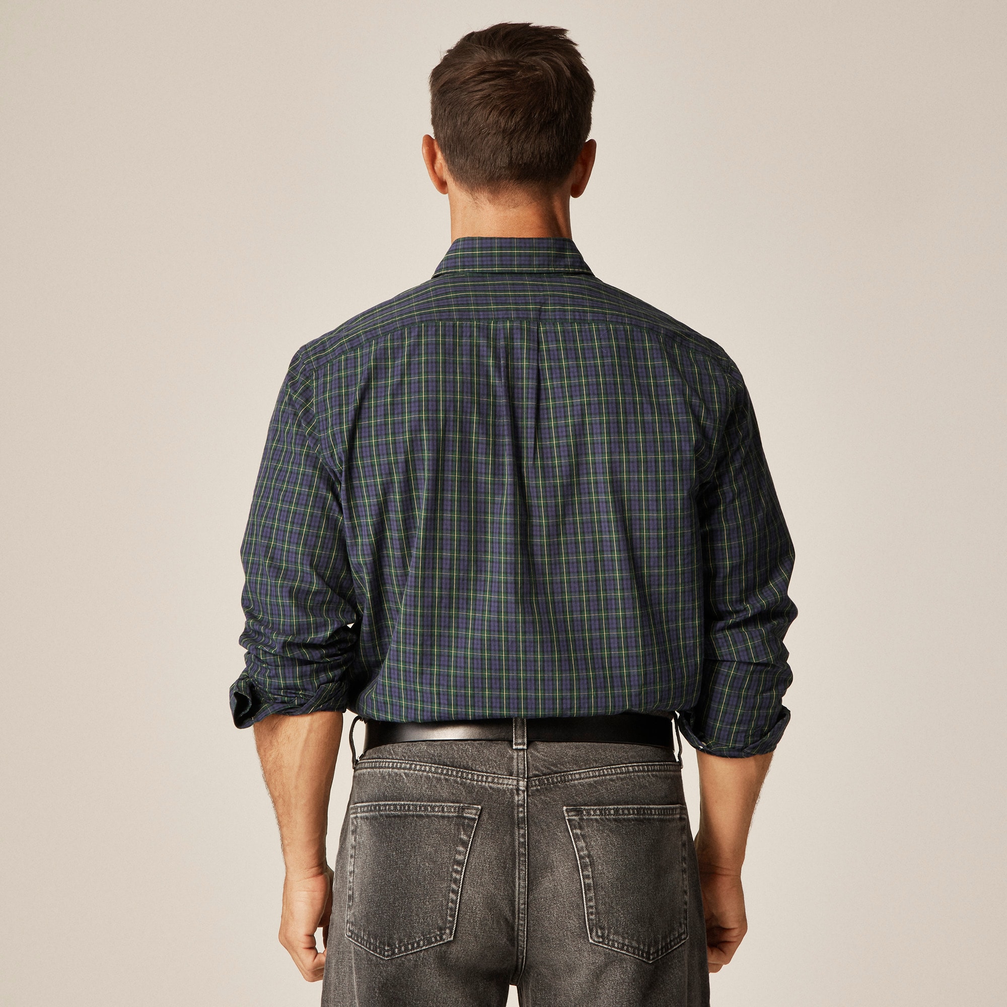Secret Wash cotton poplin shirt with point collar