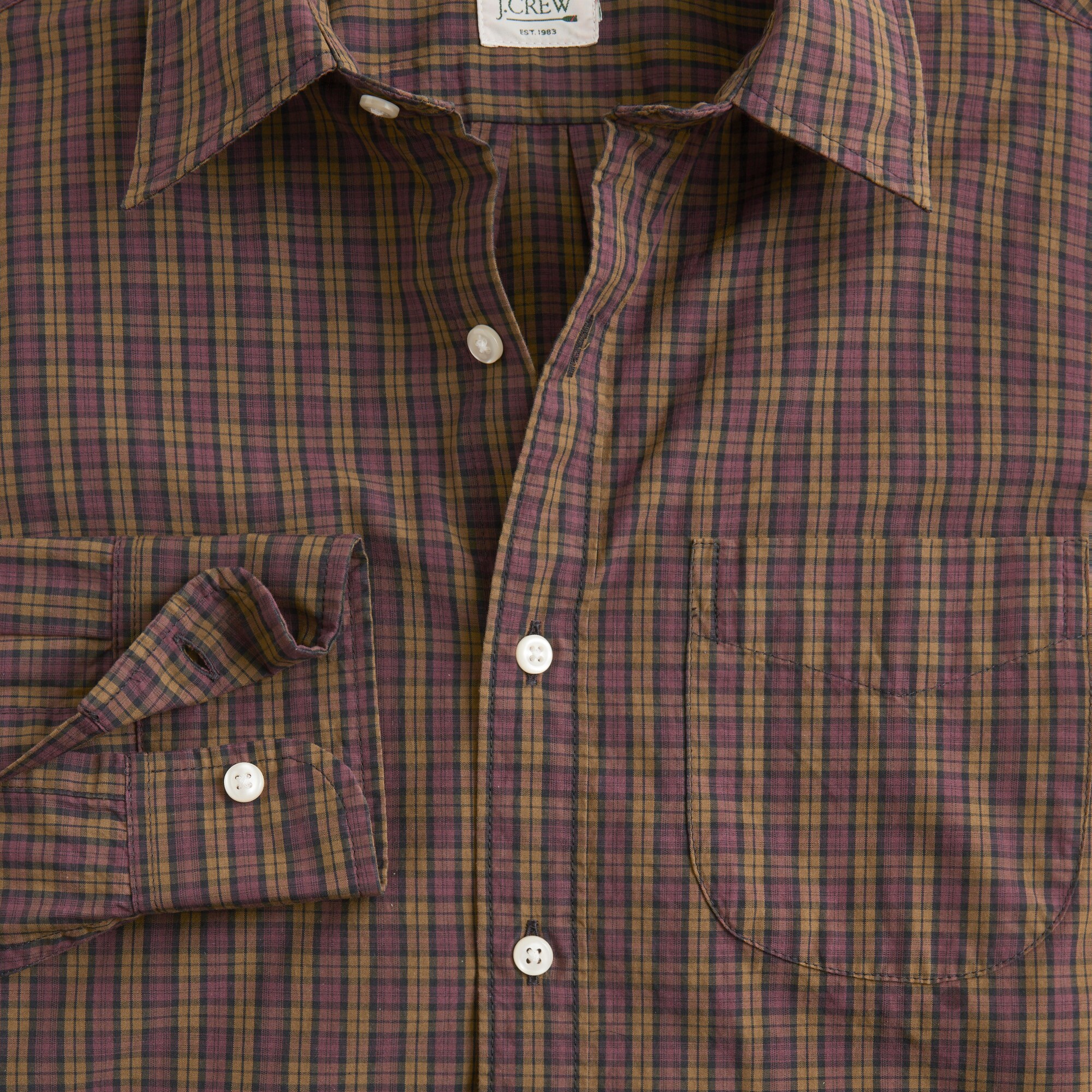 Secret Wash cotton poplin shirt with point collar