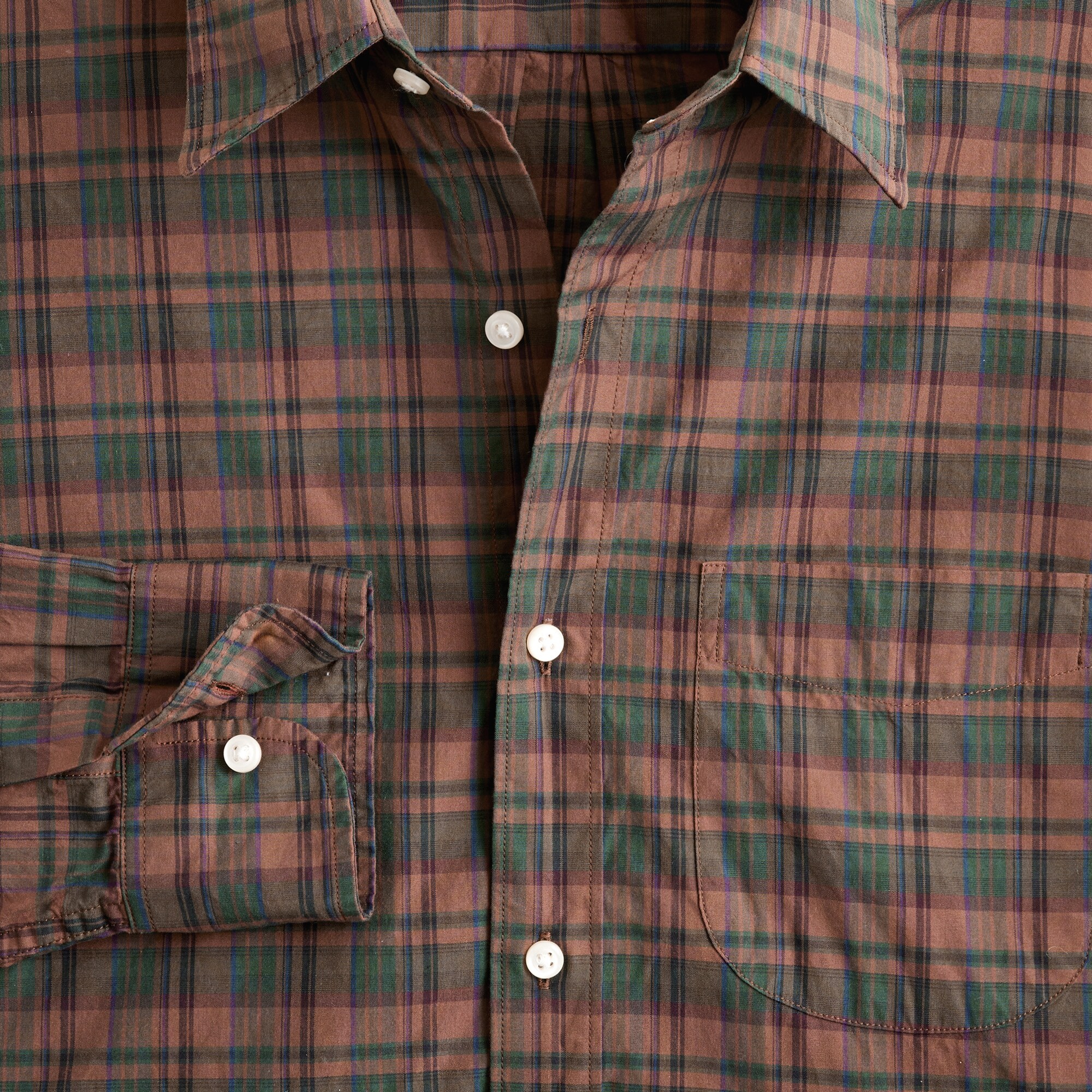 Secret Wash cotton poplin shirt with point collar