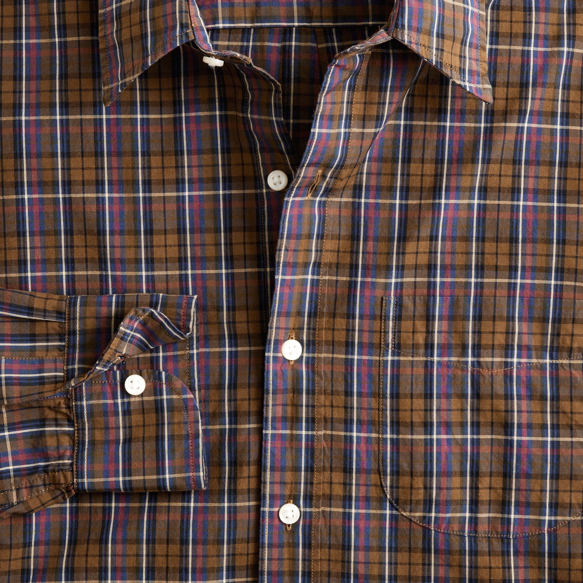 Secret Wash cotton poplin shirt with point collar