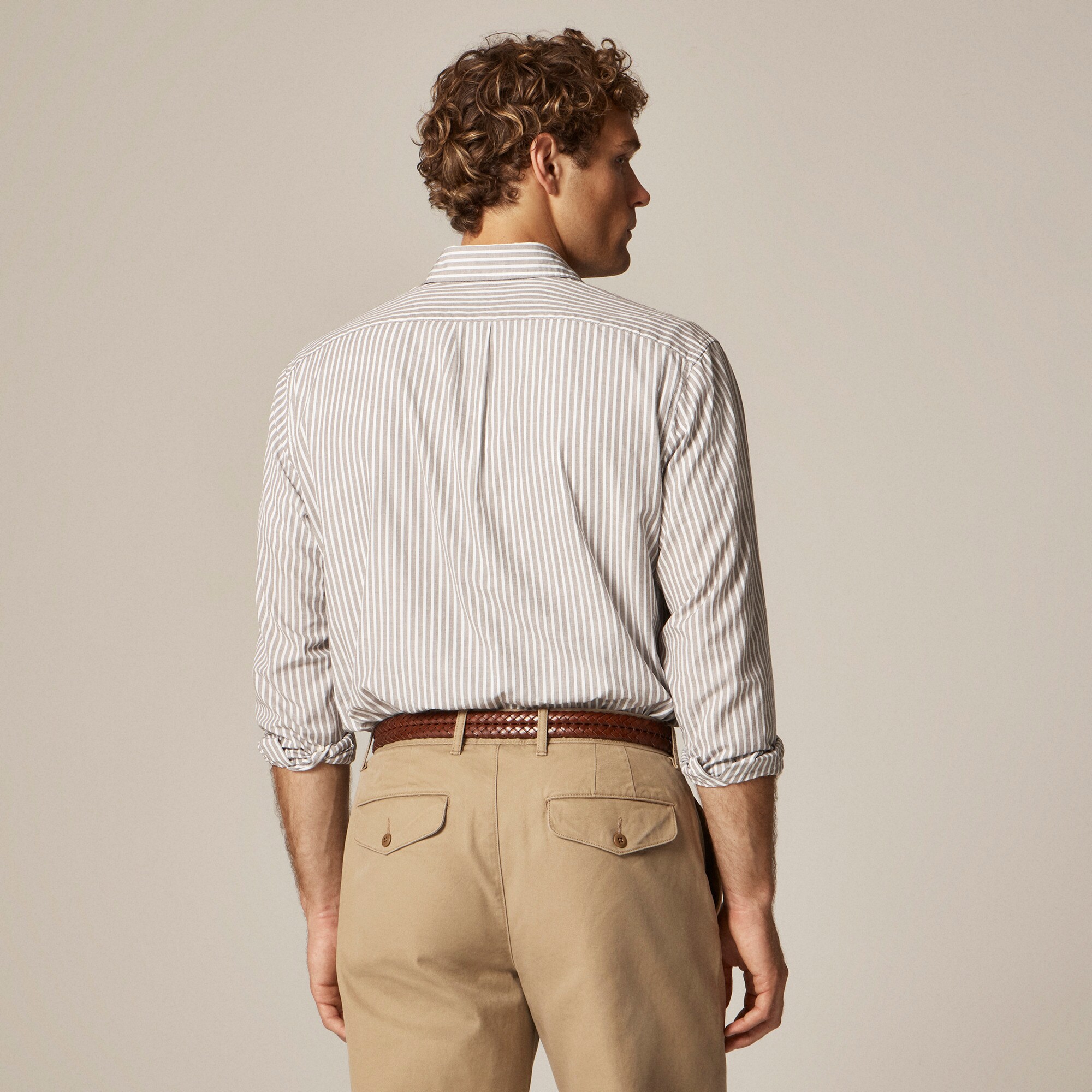Secret Wash cotton poplin shirt with point collar