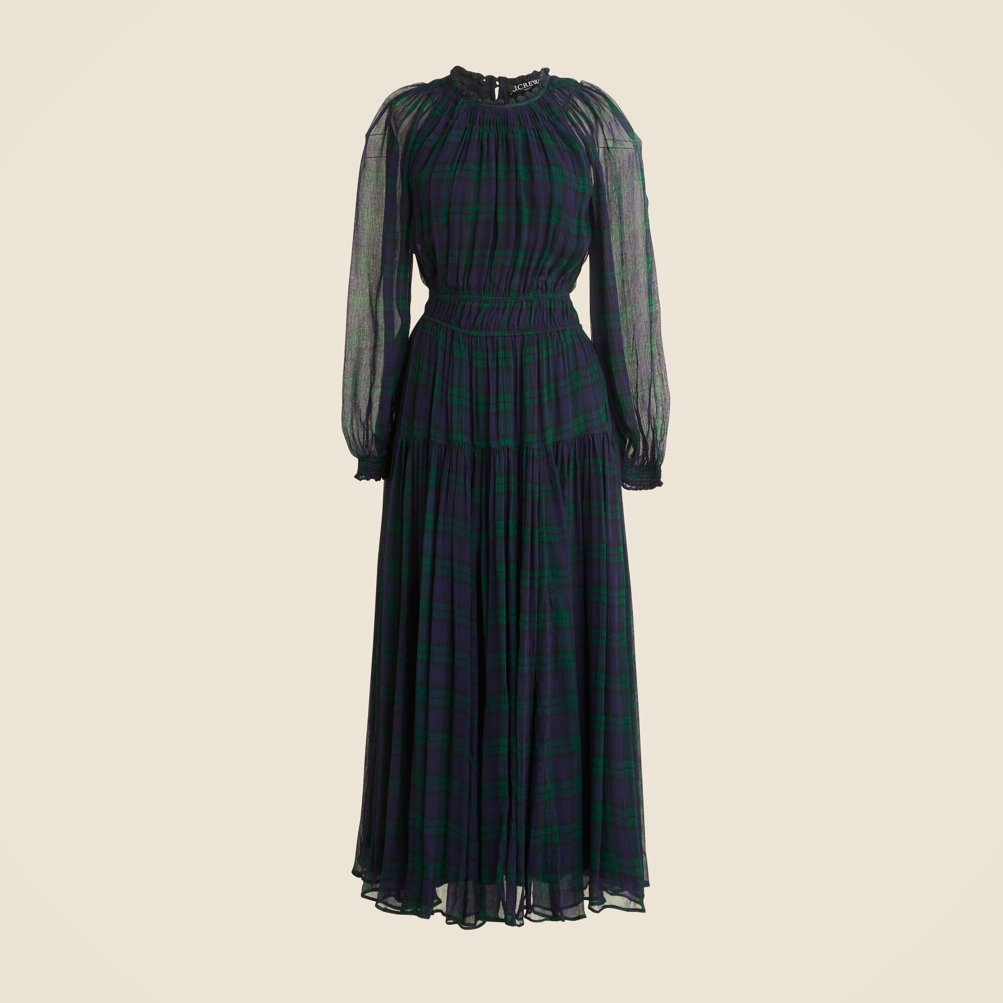 シェリエ　flocky check long shirt dress Haru Check Shirt Dress, Navy