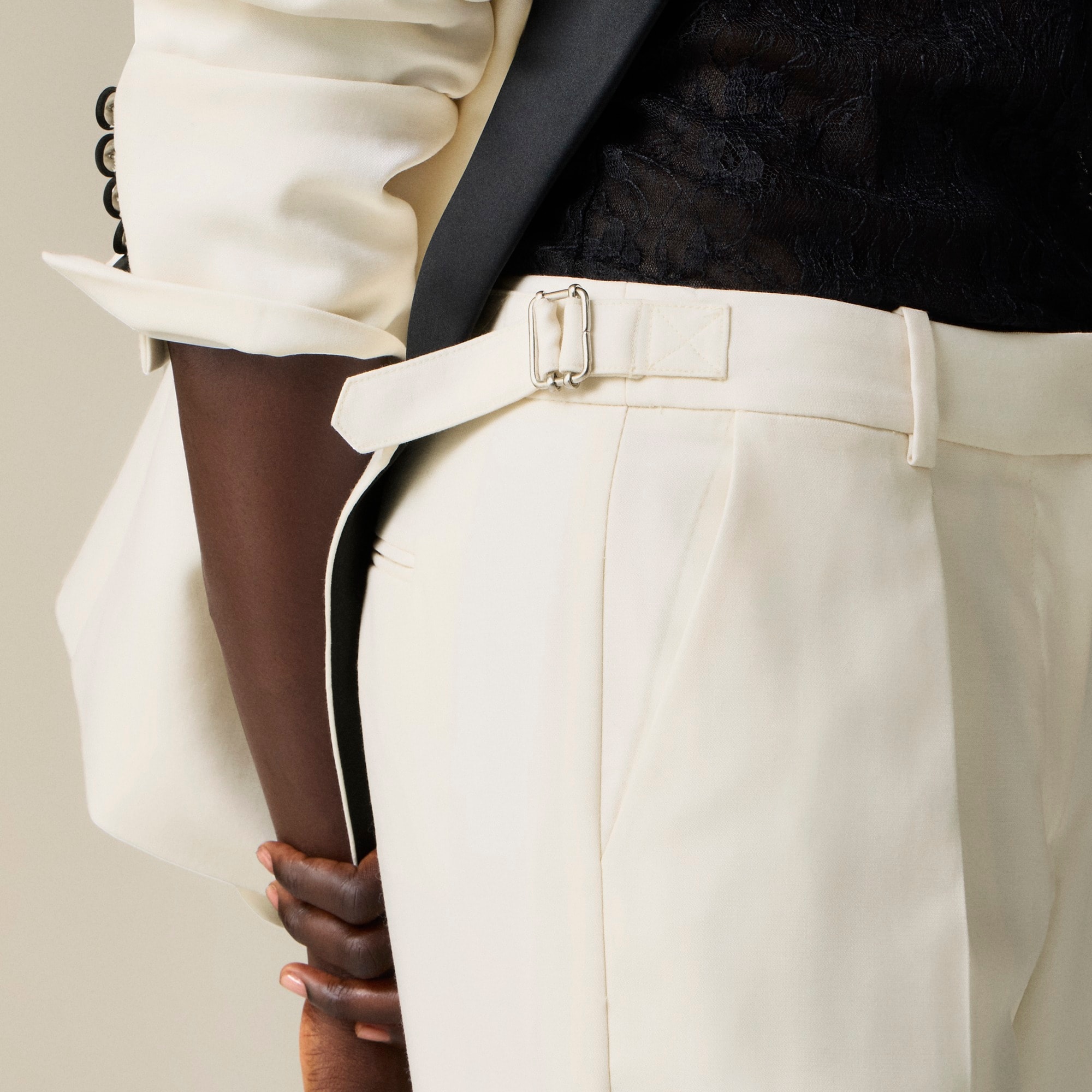 Collection high-rise Portia pant in tuxedo wool