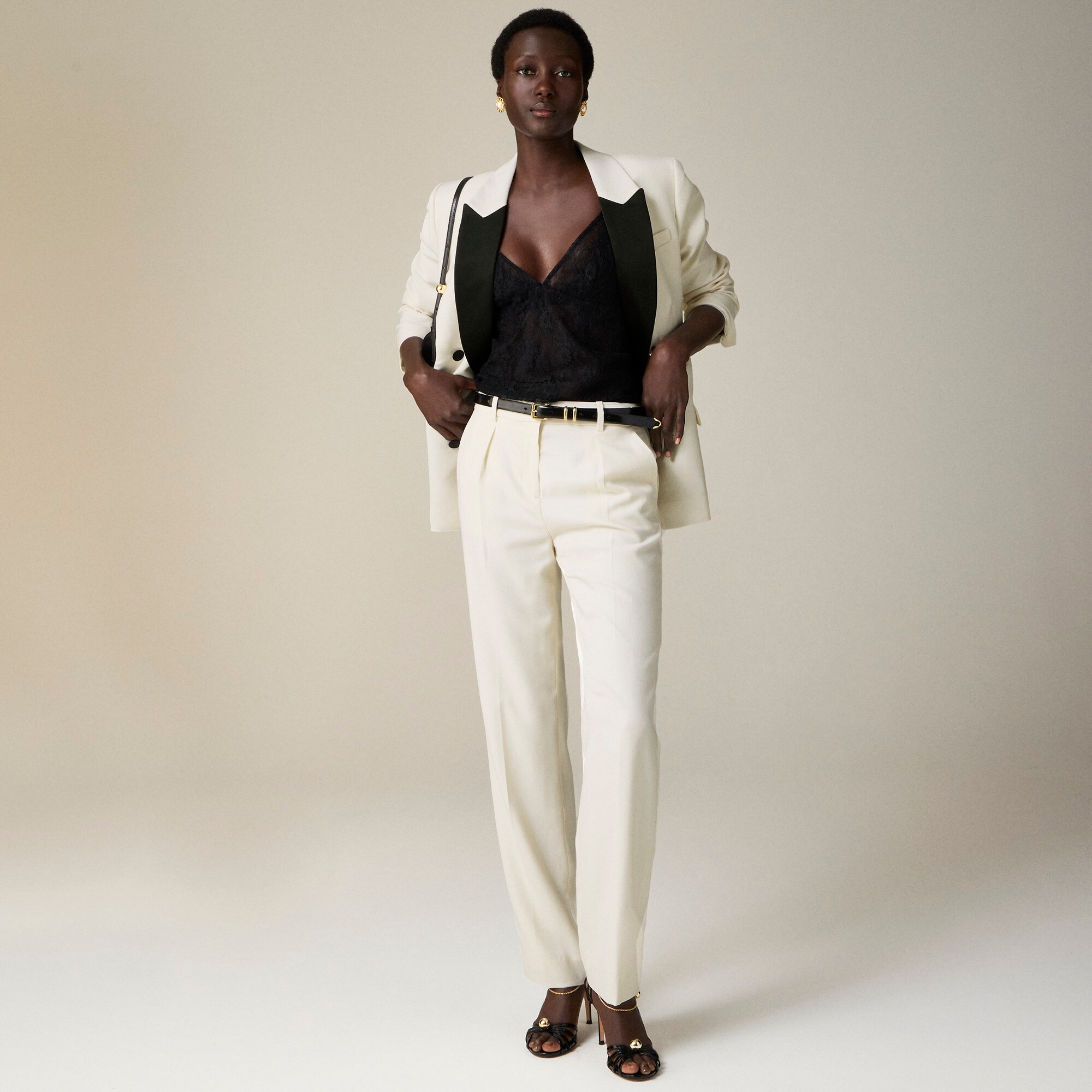 womens Collection high-rise Portia pant in tuxedo wool