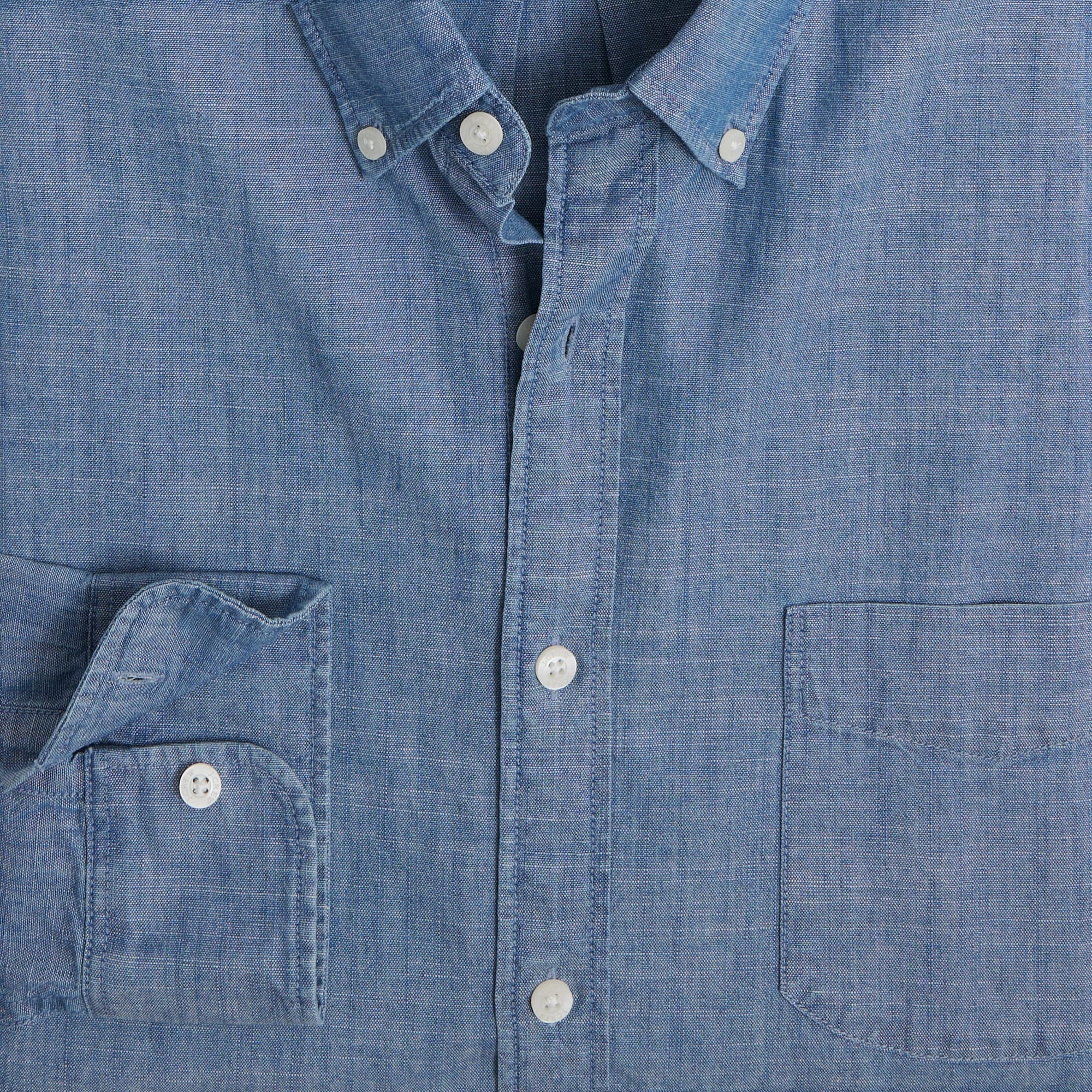 j crew chambray dress shirt After 10 Years, My Favorite Chambray Shirt Got an Upgrade