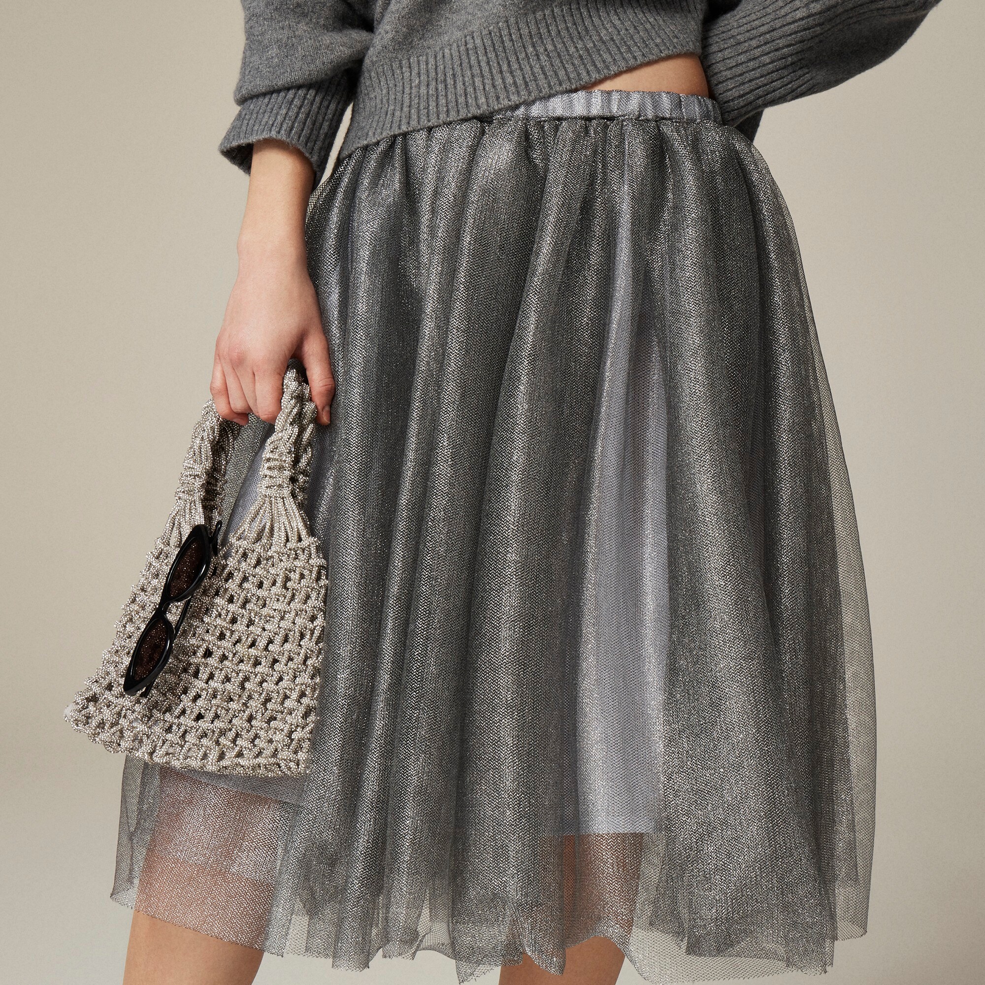 Collection Ballet Skirt In Metallic Tulle For Women | J.Crew