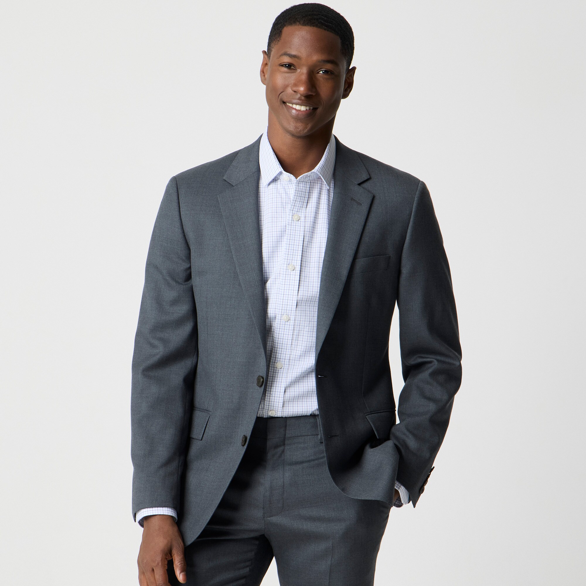 Slim-fit Thompson worsted wool suit jacket