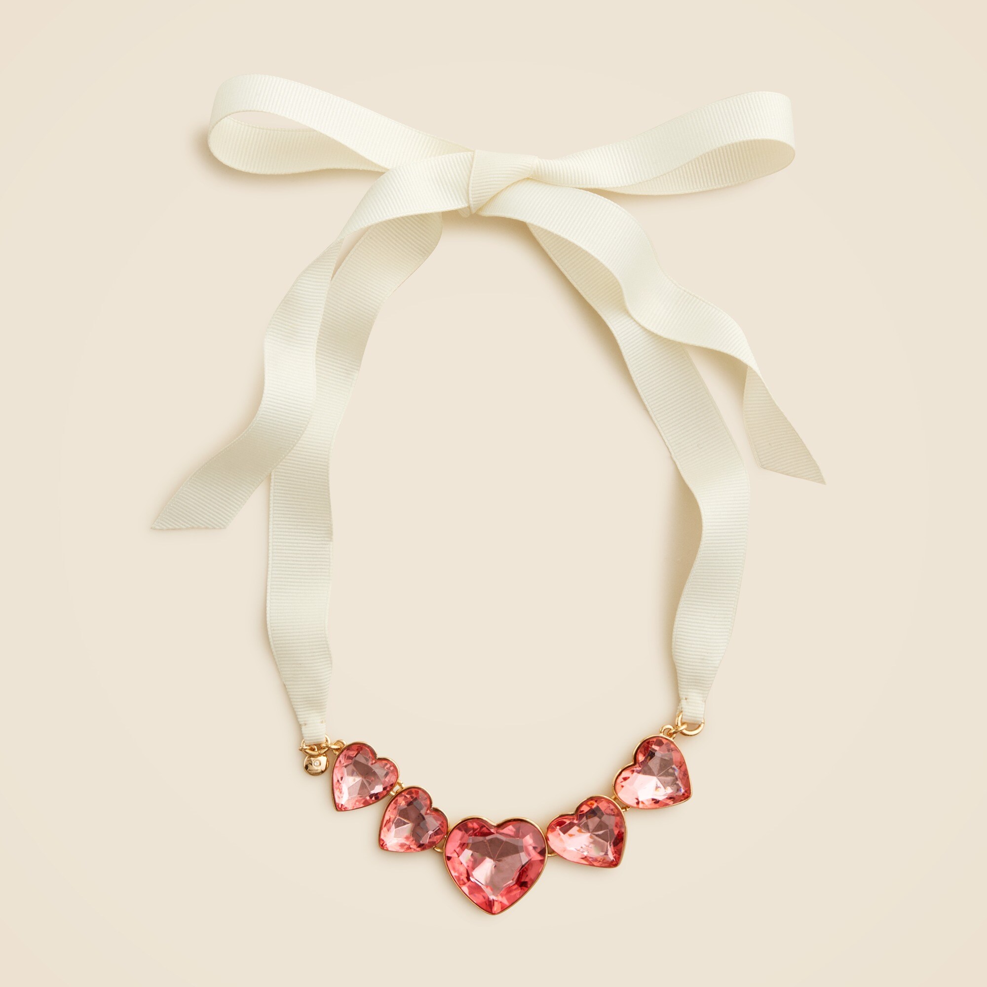 girls Girls' heart crystal bow necklace