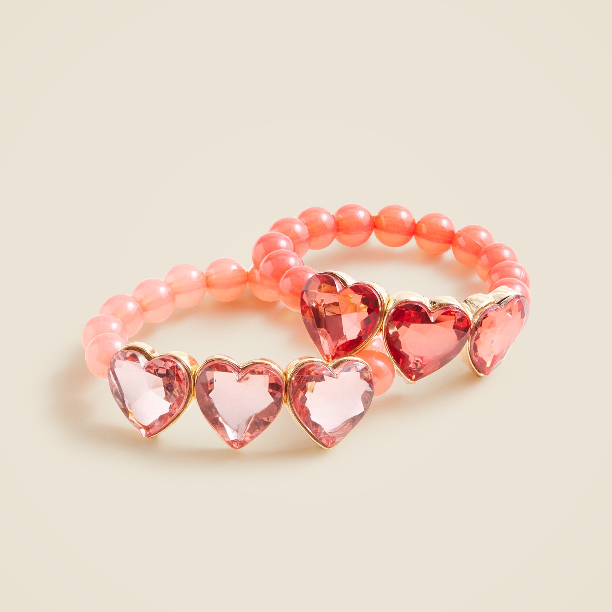 girls Girls' heart crystal bracelets set-of-two