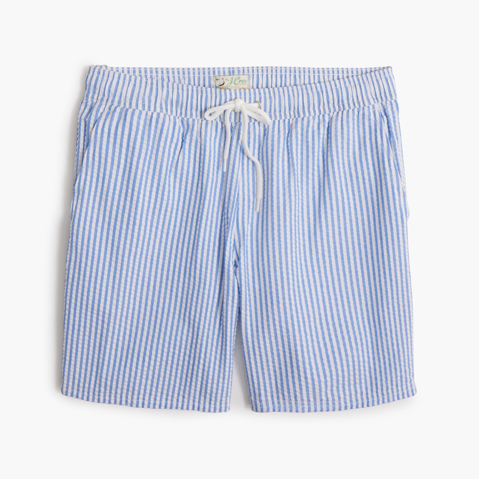 Seersucker 7&quot; swim trunk