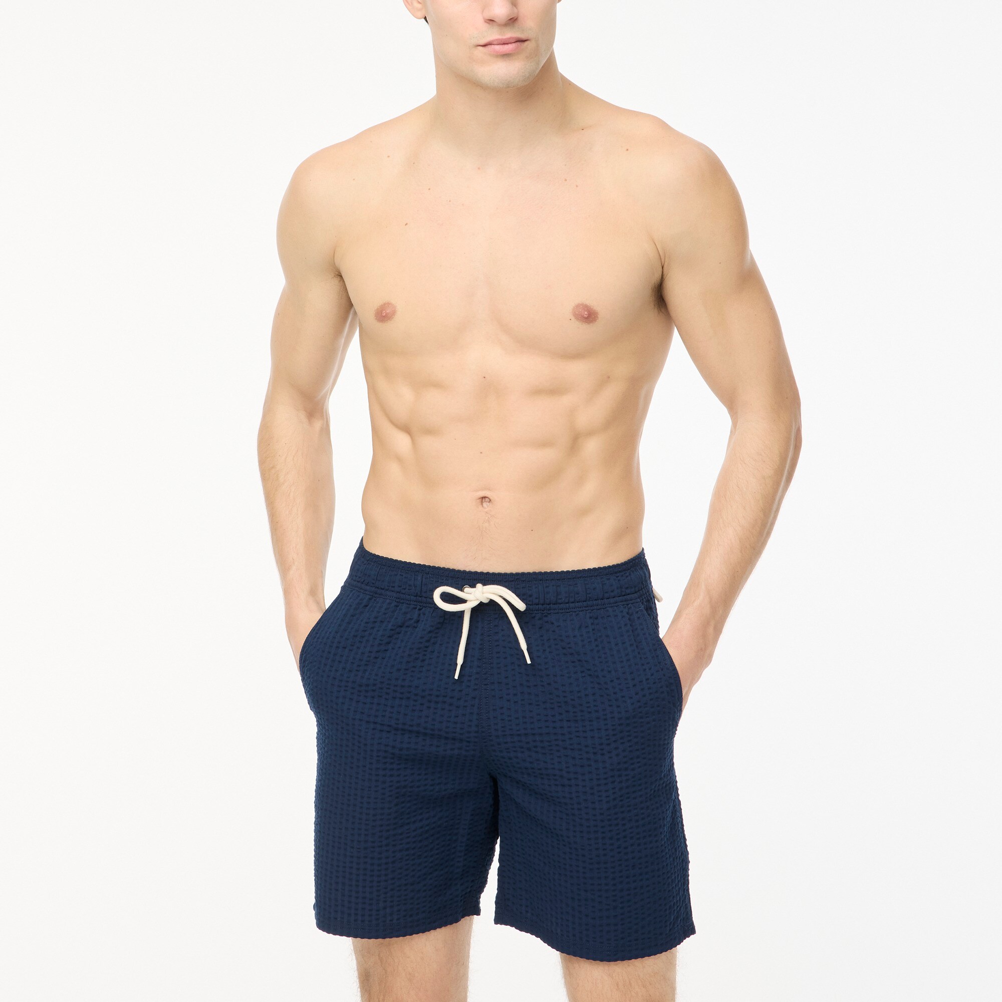 Seersucker 7" swim trunk
