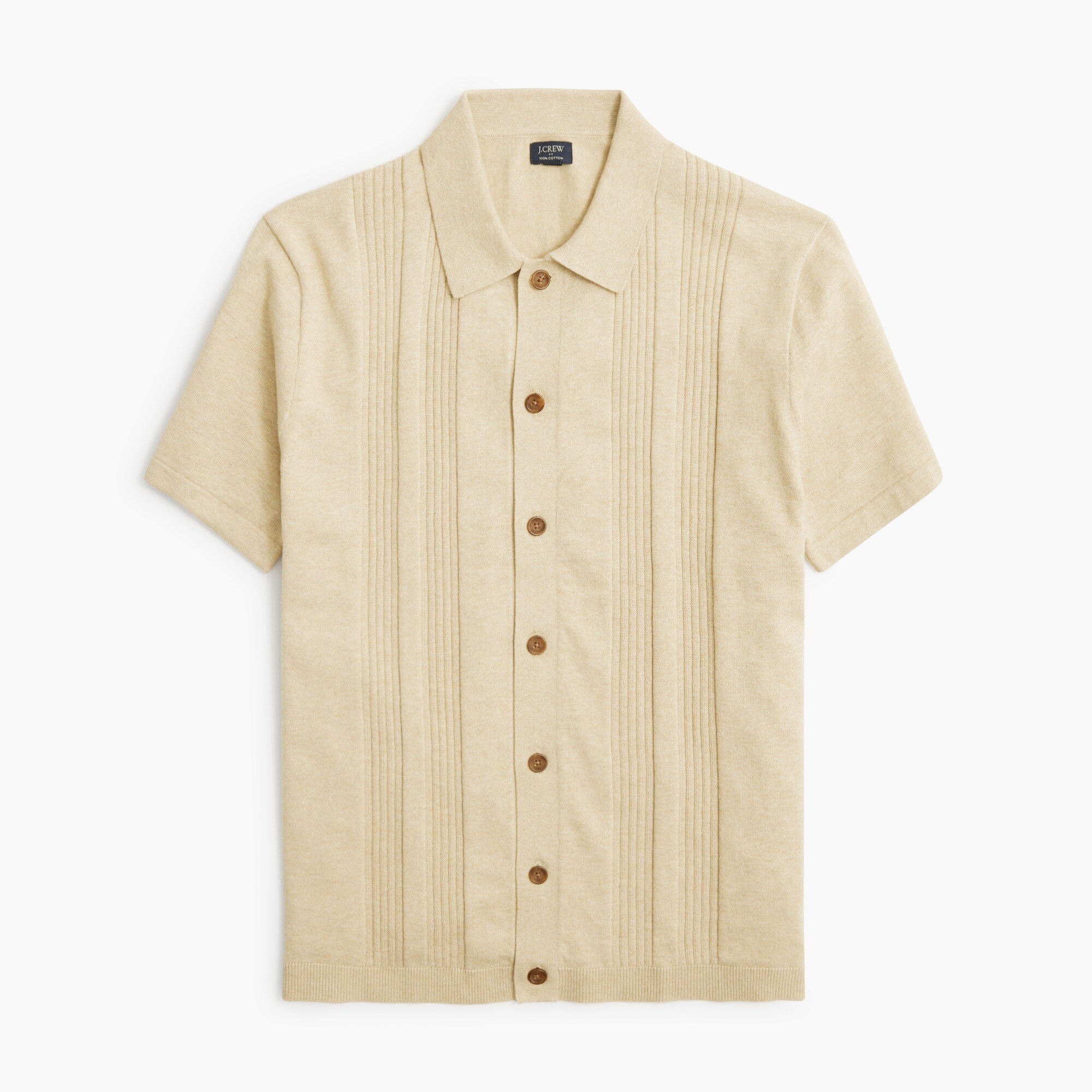 textured button-front sweater-polo for men