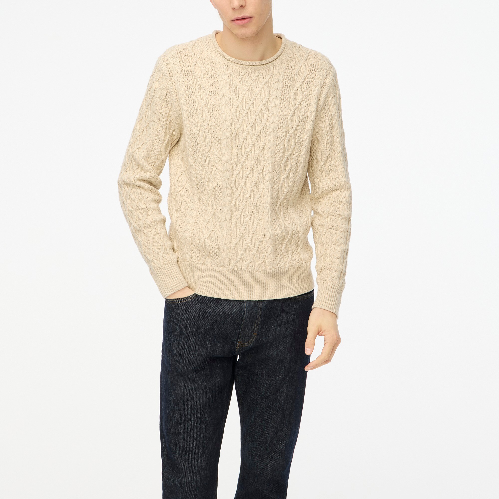 Cotton cable fisherman Rollneck™ sweater