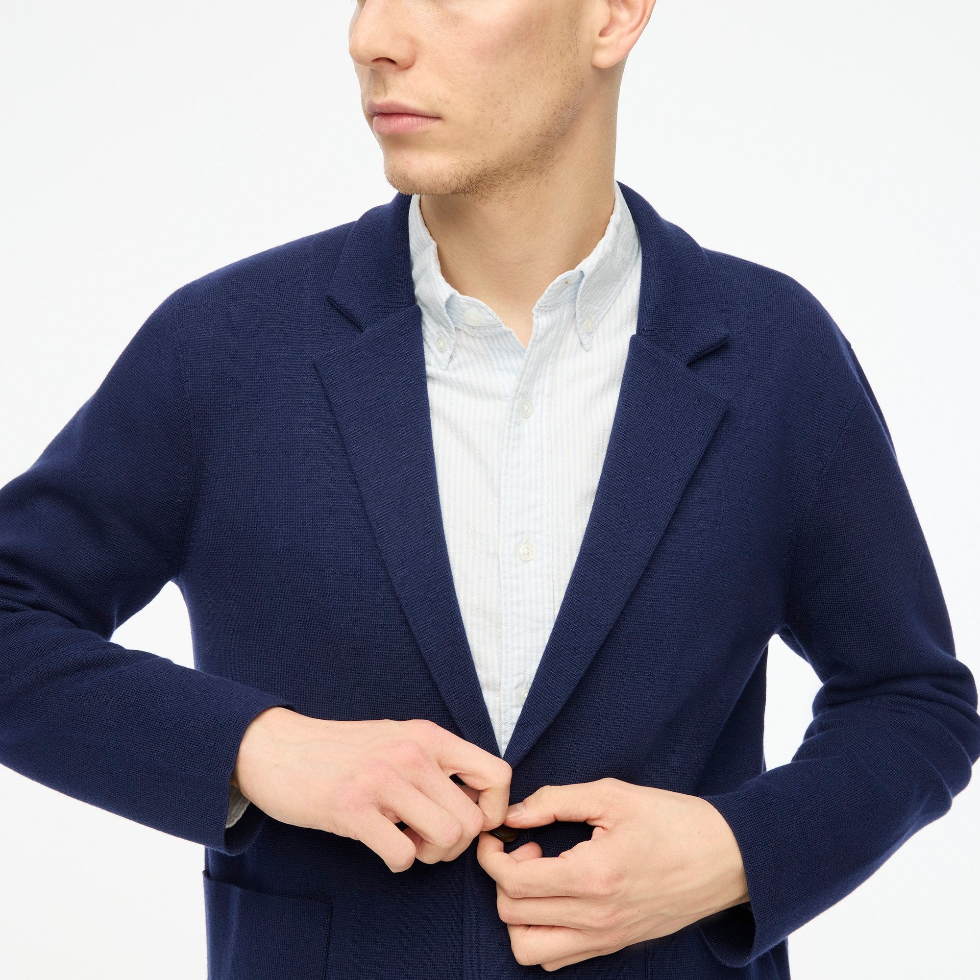Cotton milano-stitch sweater blazer
