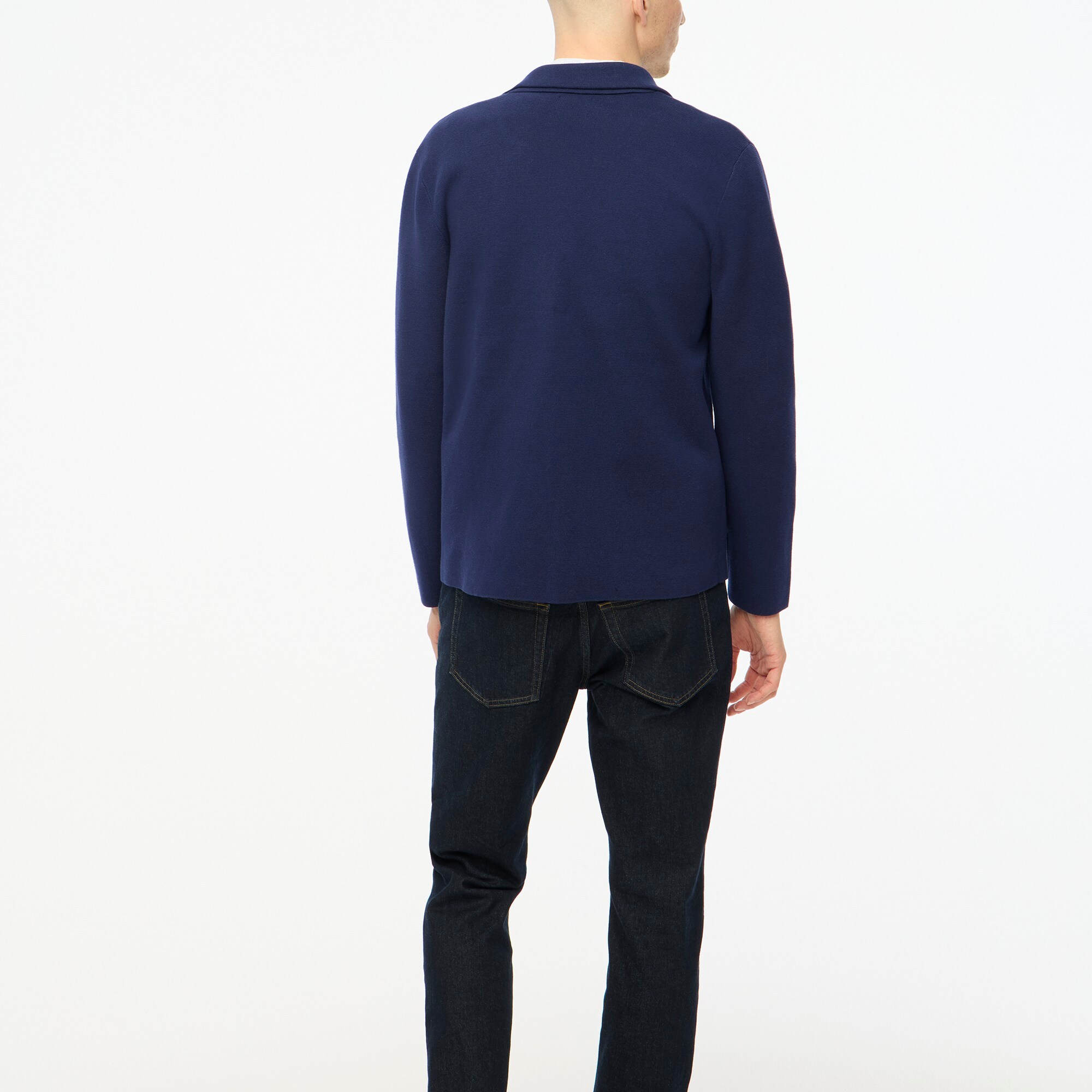 Cotton milano-stitch sweater blazer
